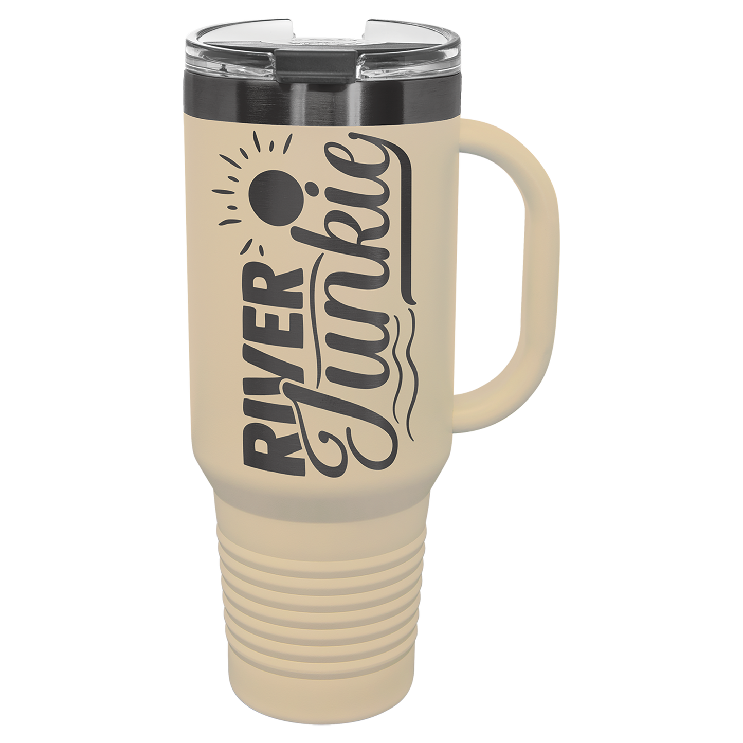 Polar Camel® 40 oz. LIMITED EDITION 2025 Ghost Black ION-Plated Travel Mug with Handle & Straw