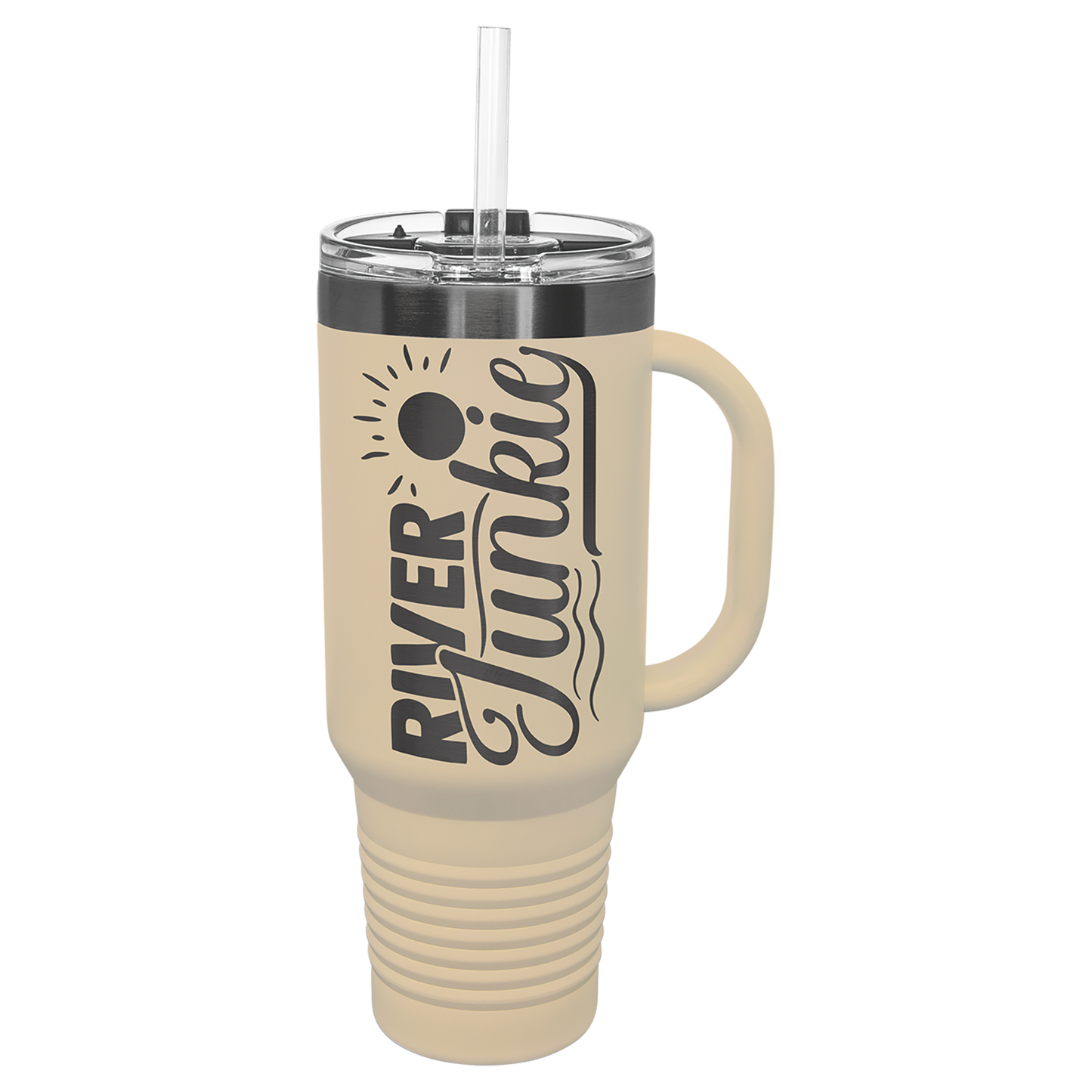 Polar Camel® 40 oz. LIMITED EDITION 2025 Ghost Black ION-Plated Travel Mug with Handle & Straw