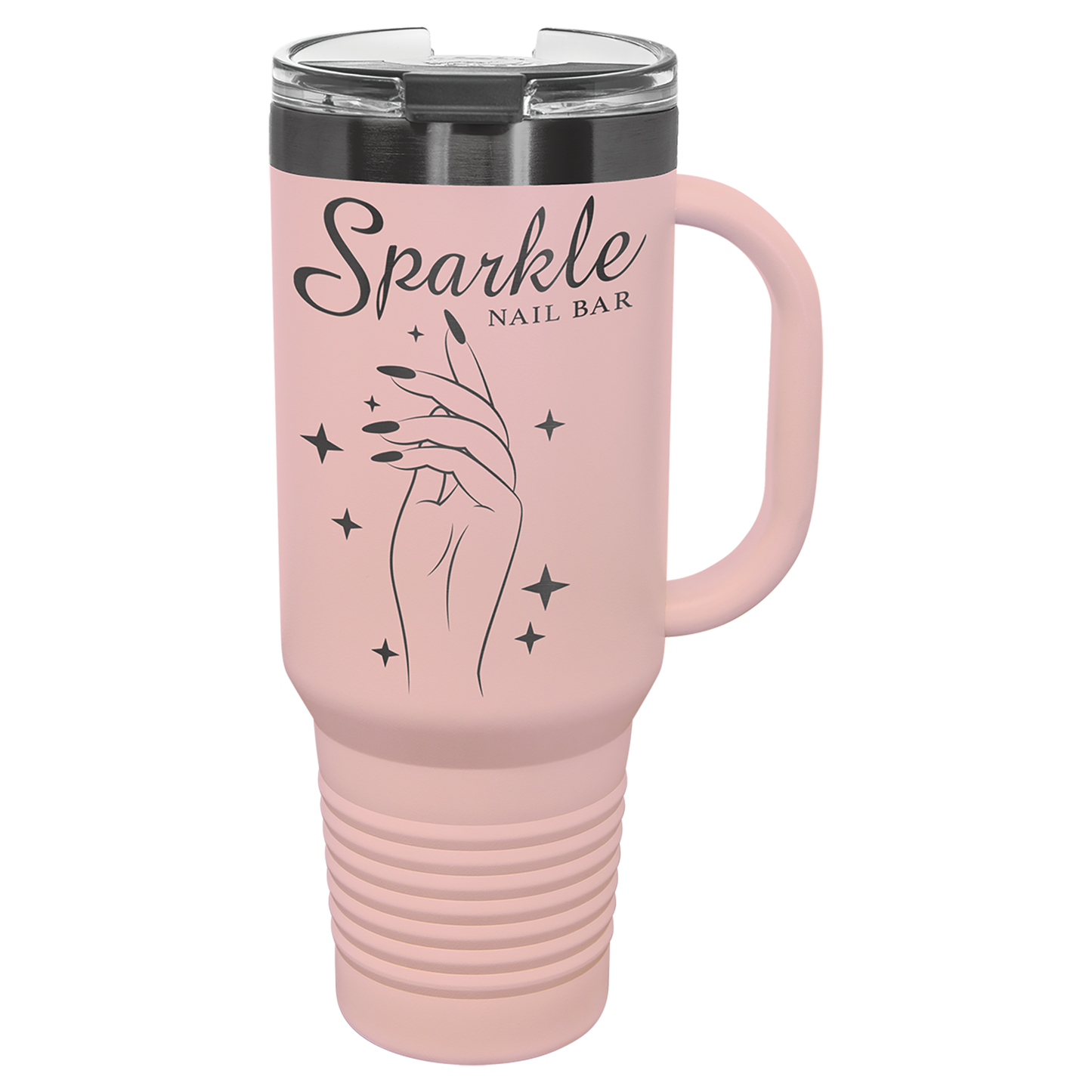 Polar Camel® 40 oz. LIMITED EDITION 2025 Ghost Black ION-Plated Travel Mug with Handle & Straw