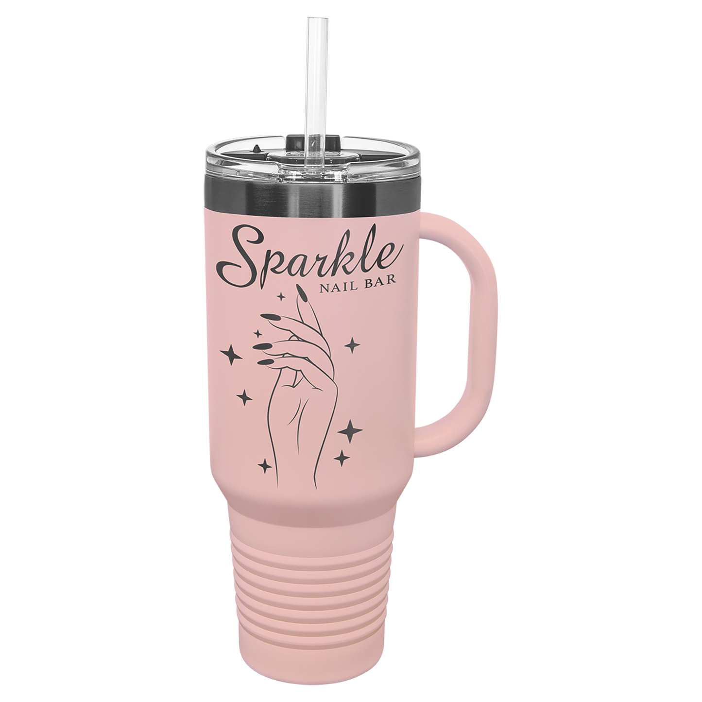 Polar Camel® 40 oz. LIMITED EDITION 2025 Ghost Black ION-Plated Travel Mug with Handle & Straw