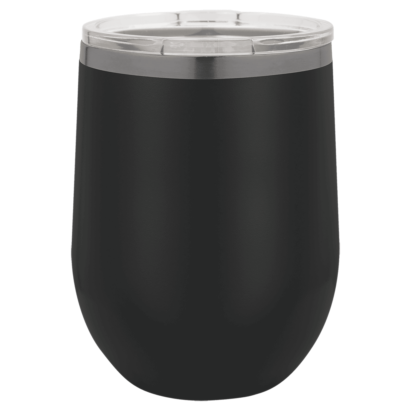 Custom Polar Camel® 12oz Ghost Black ION-Plated Stemless Wine Tumbler with Lid