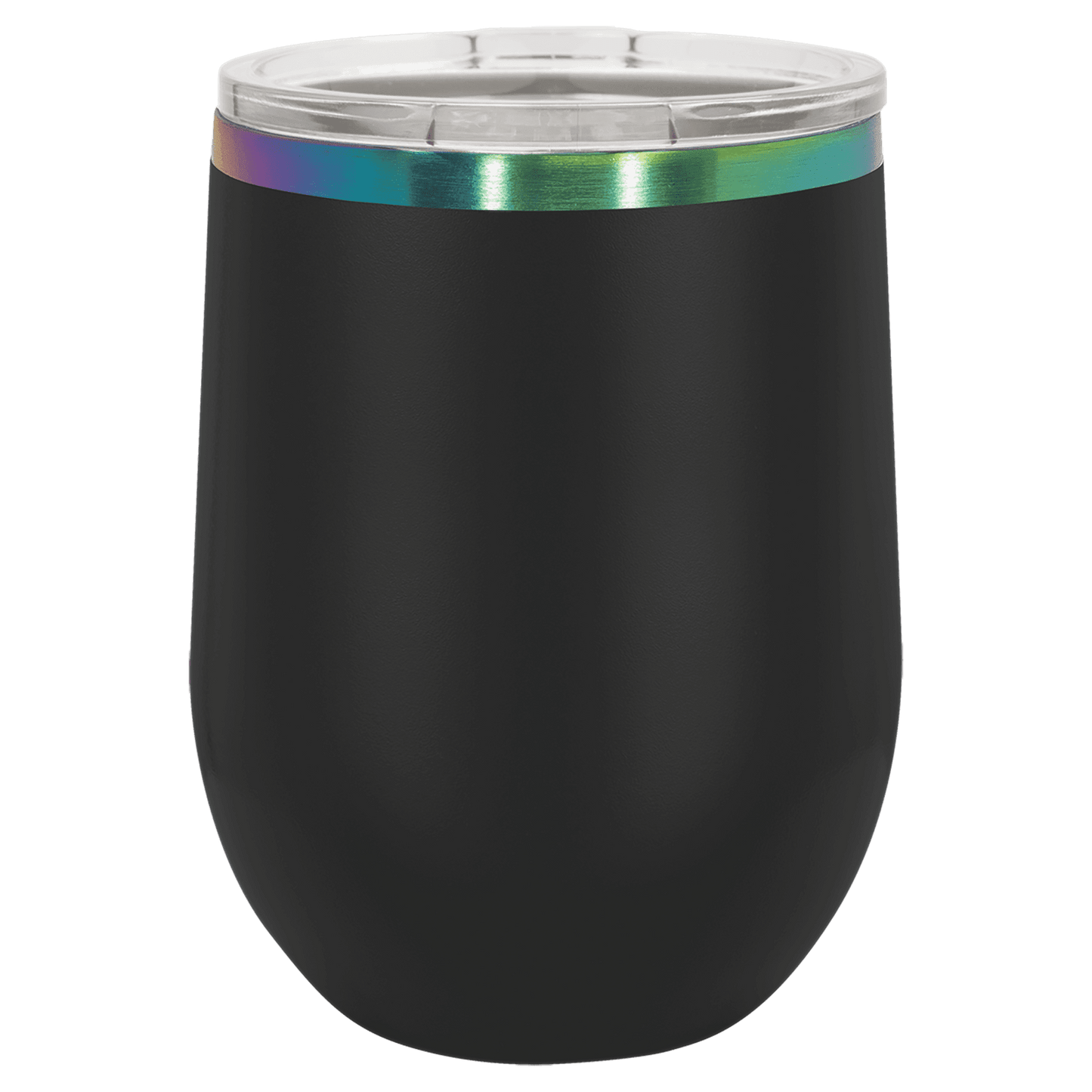 Custom Polar Camel® 12oz Prismatic Effect ION-Plated Stemless Wine Tumbler with Lid