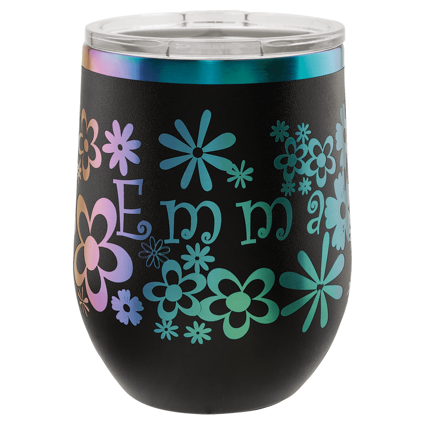 Custom Polar Camel® 12oz Prismatic Effect ION-Plated Stemless Wine Tumbler with Lid