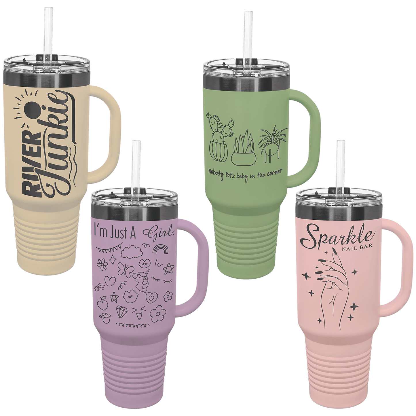 Polar Camel® 40 oz. LIMITED EDITION 2025 Ghost Black ION-Plated Travel Mug with Handle & Straw