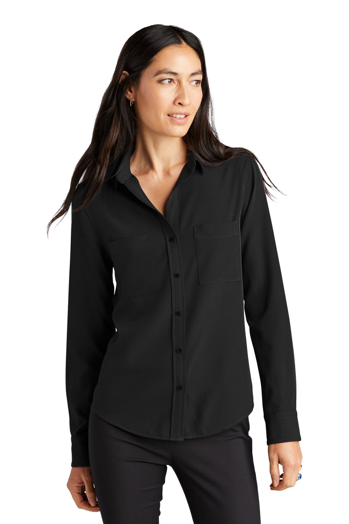 Mercer+Mettle® Women's Stretch Crepe Long Sleeve Camp