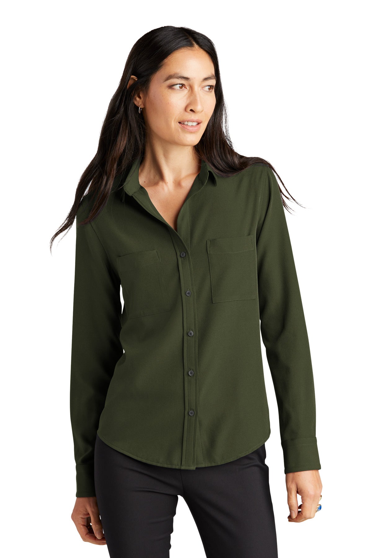 Mercer+Mettle® Women's Stretch Crepe Long Sleeve Camp