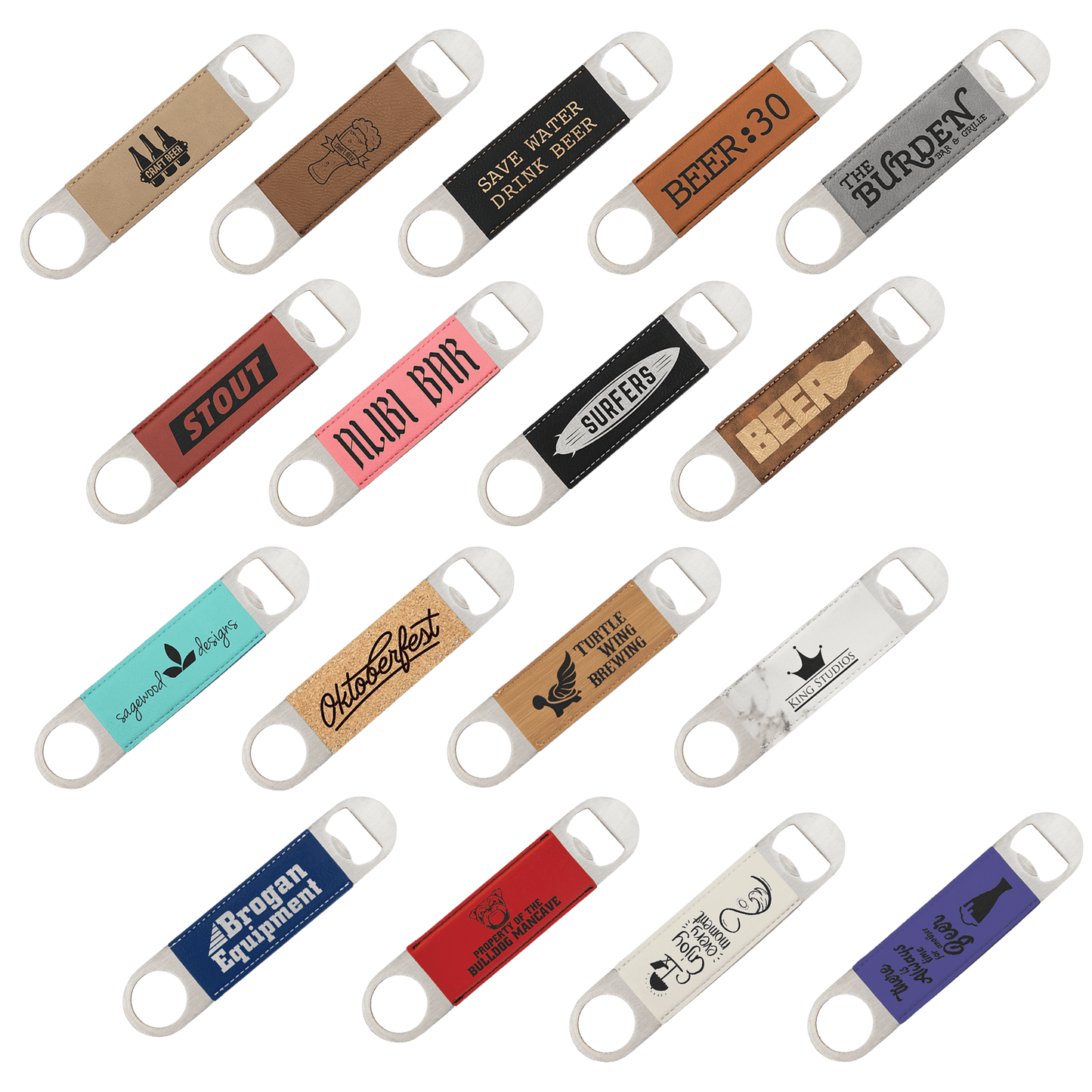 Bottle Opener with Wood Veneer 1 1/2" x 7"