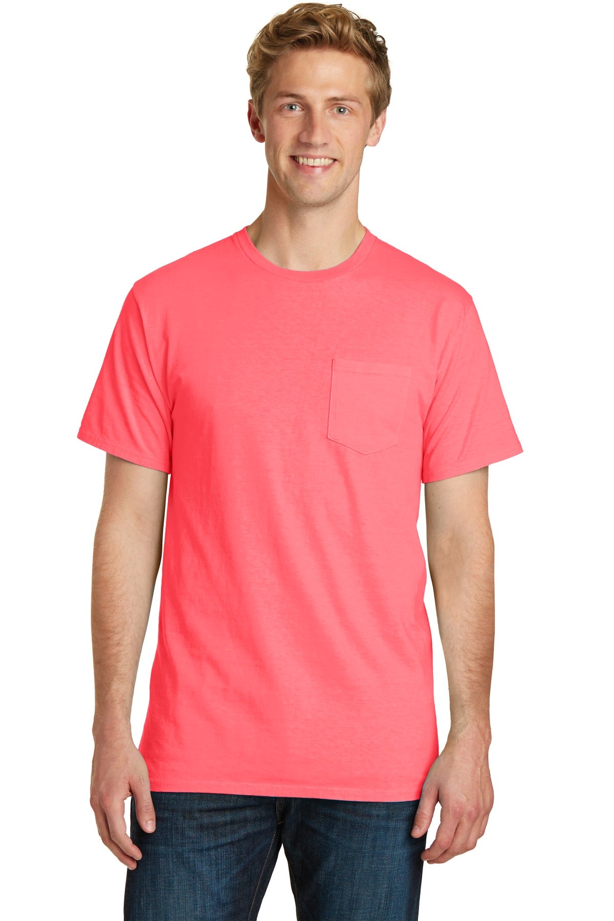 Port & Company® Beach Wash® Garment-Dyed Pocket Tee