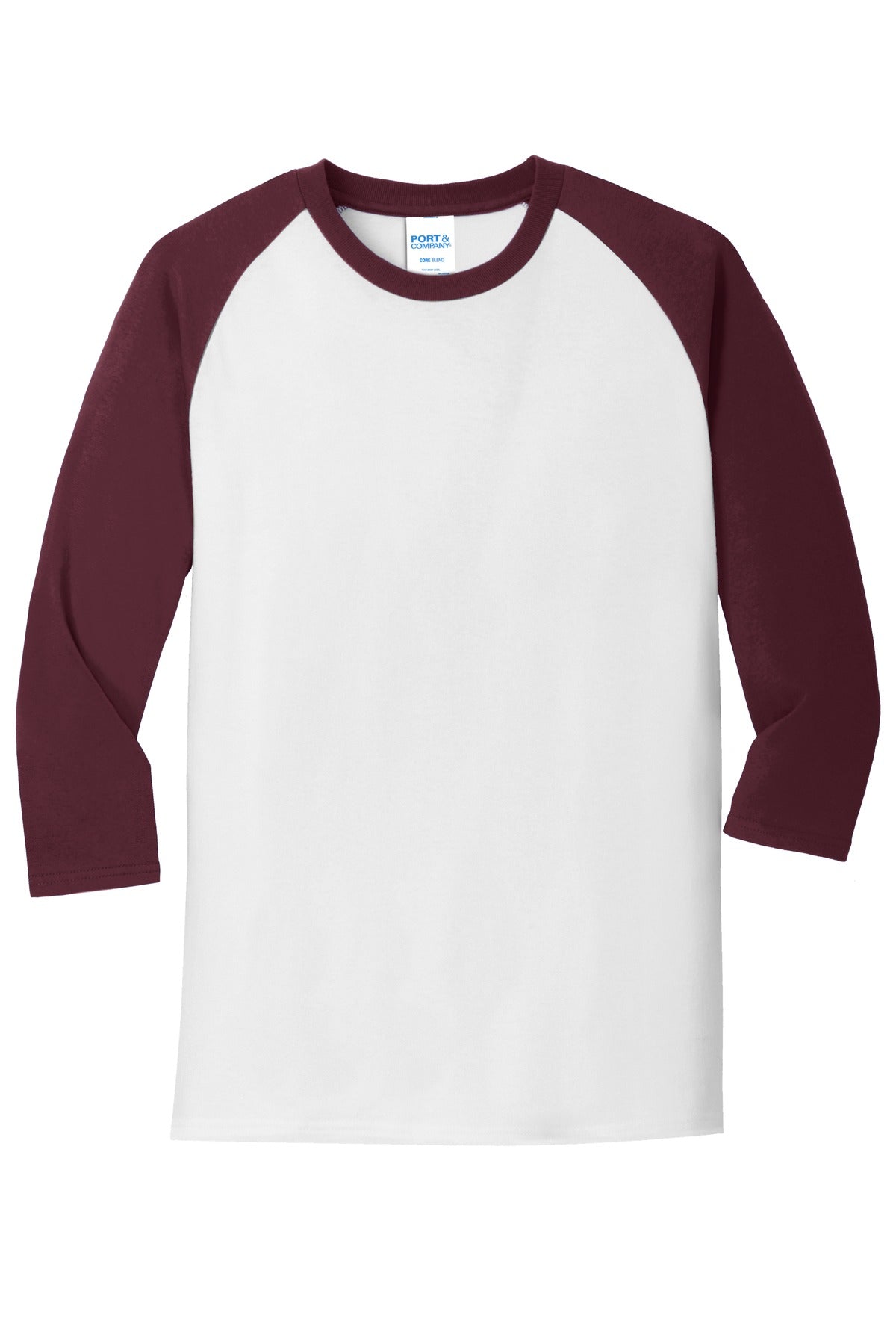 Port & Company® Core Blend 3/4-Sleeve Raglan Tee
