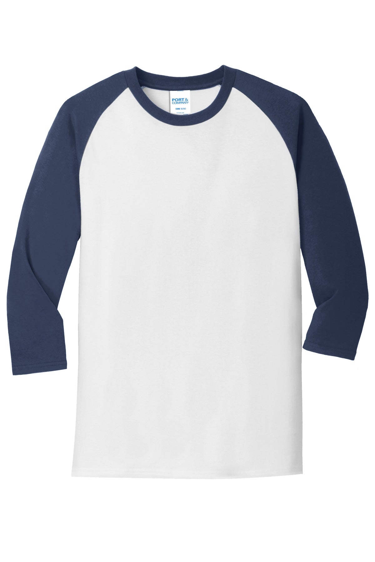 Port & Company® Core Blend 3/4-Sleeve Raglan Tee