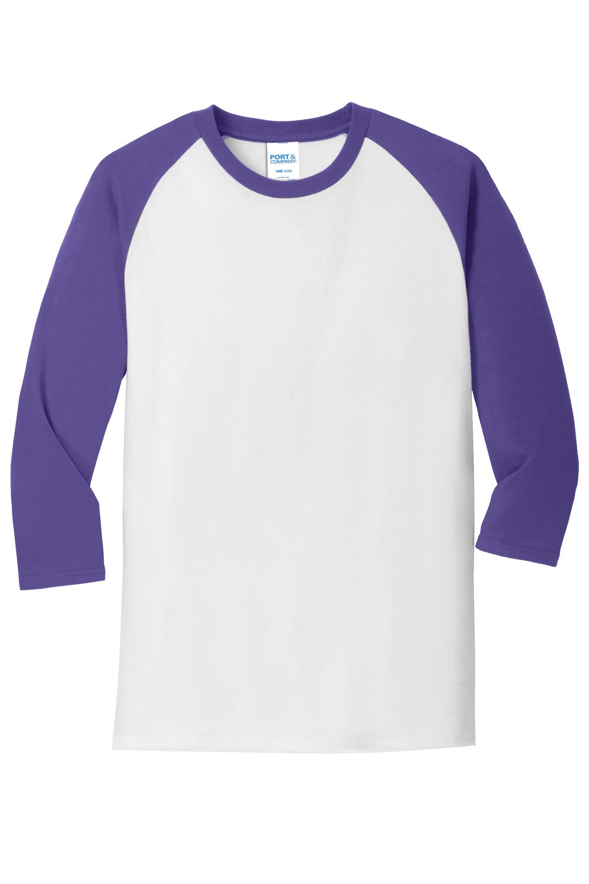 Port & Company® Core Blend 3/4-Sleeve Raglan Tee