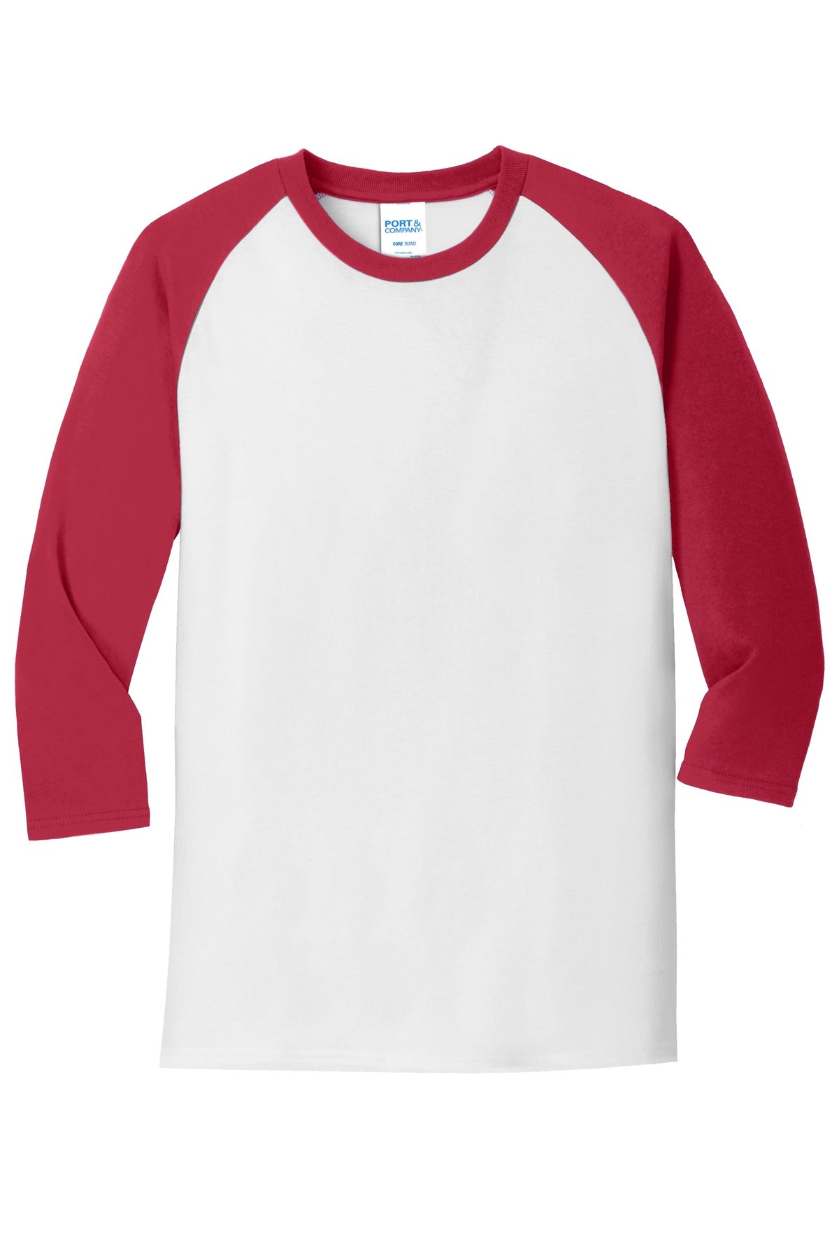 Port & Company® Core Blend 3/4-Sleeve Raglan Tee