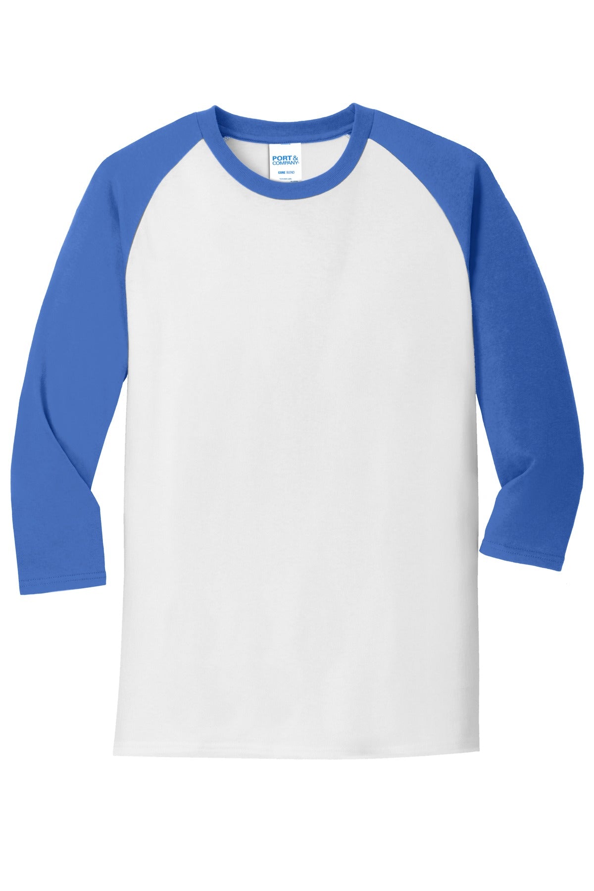 Port & Company® Core Blend 3/4-Sleeve Raglan Tee