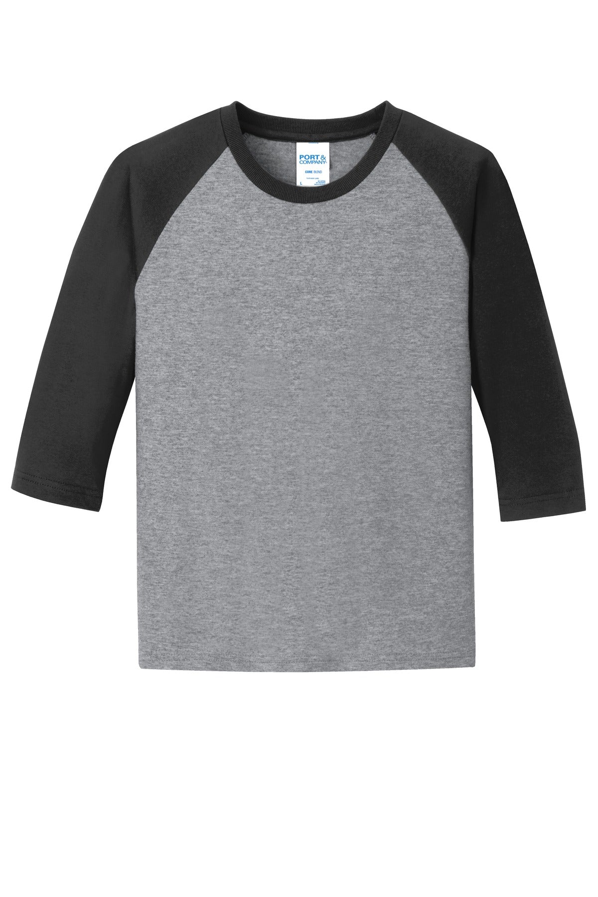Port & Company® Youth Core Blend 3/4-Sleeve Raglan Tee
