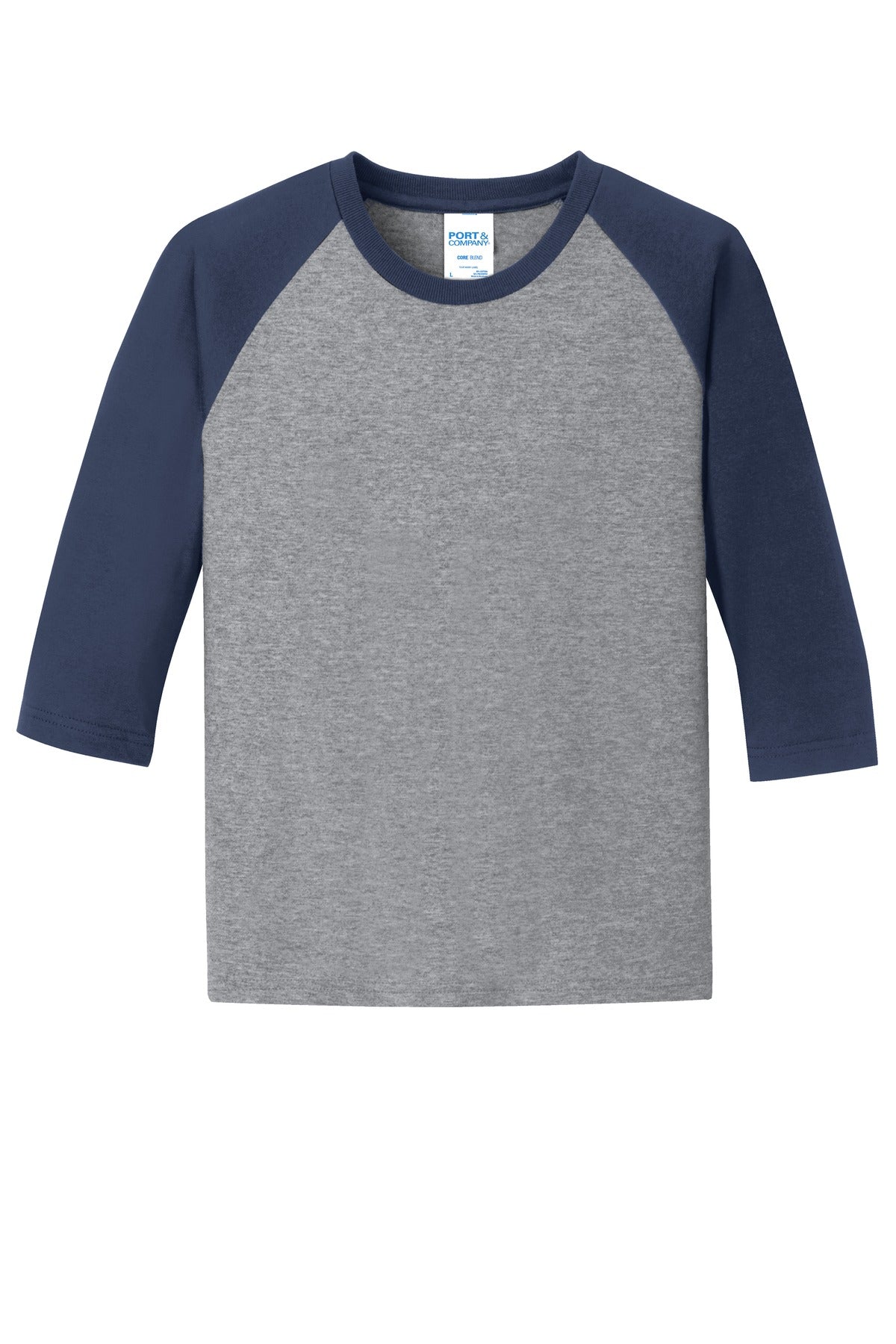 Port & Company® Youth Core Blend 3/4-Sleeve Raglan Tee
