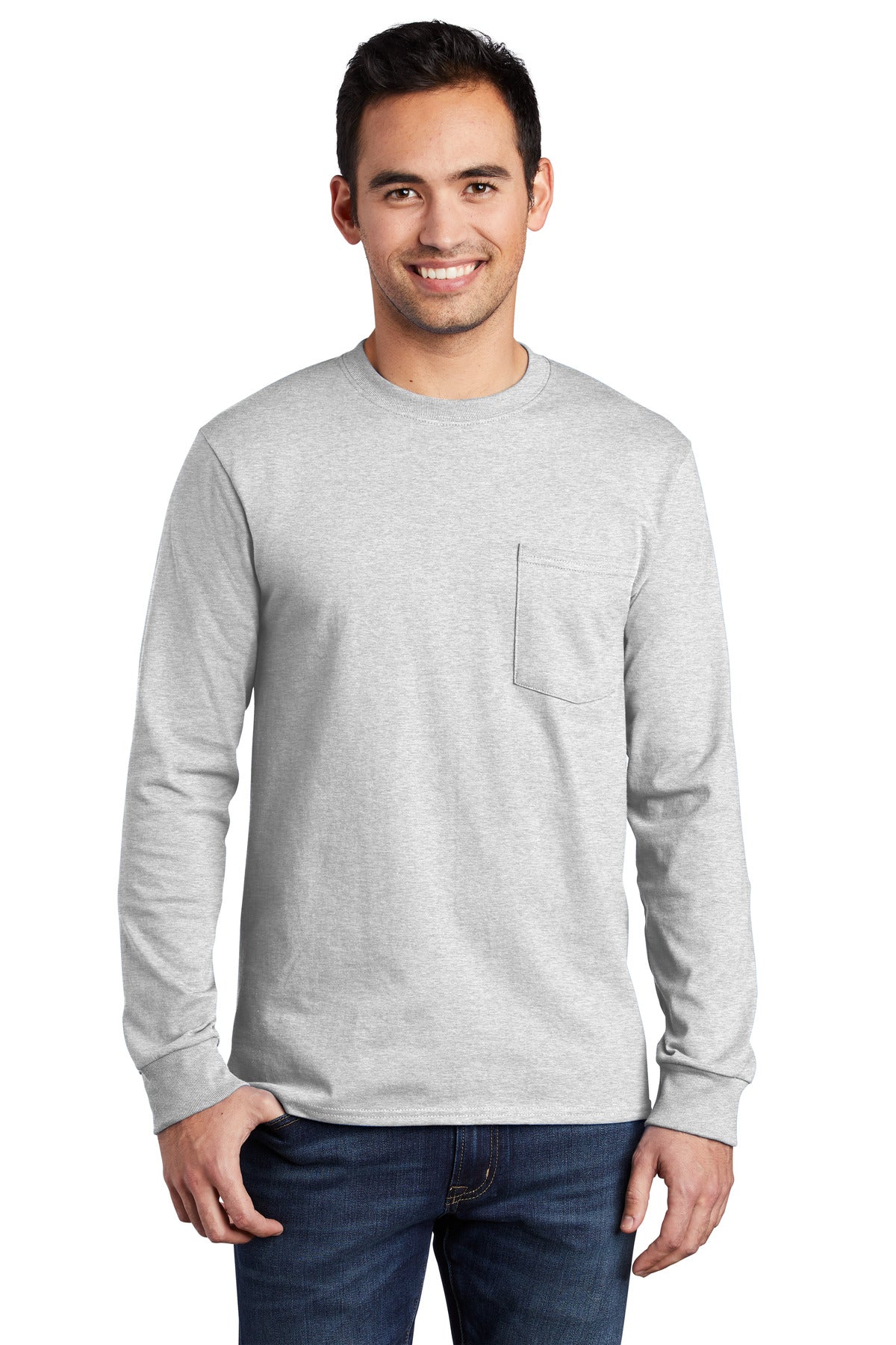 Port & Company® Tall Long Sleeve Essential Pocket Tee