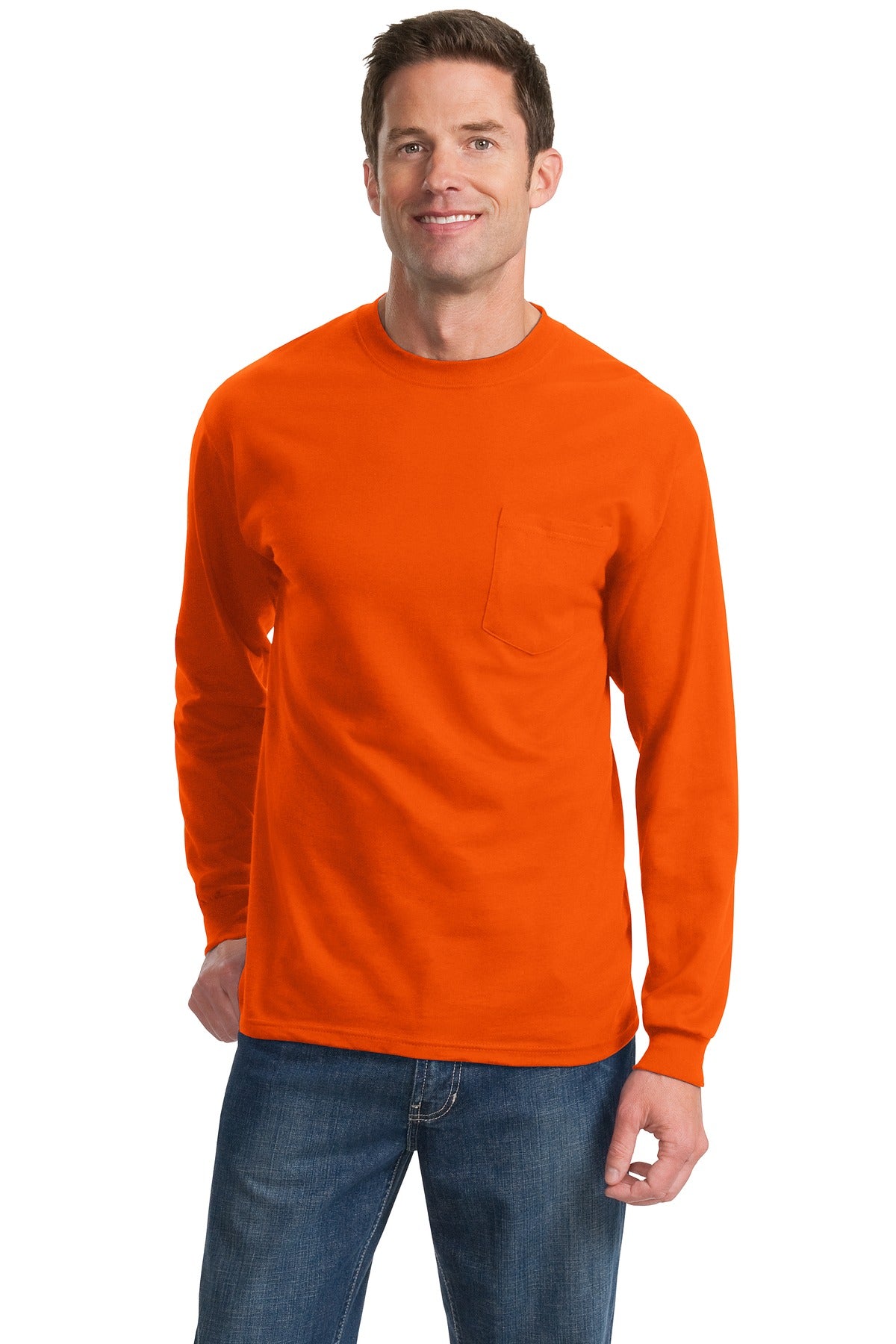 Port & Company® Tall Long Sleeve Essential Pocket Tee