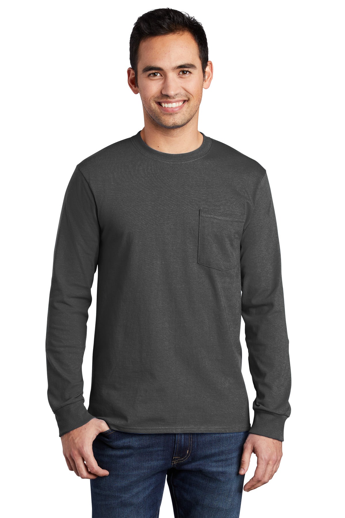 Port & Company® - Long Sleeve Essential Pocket Tee