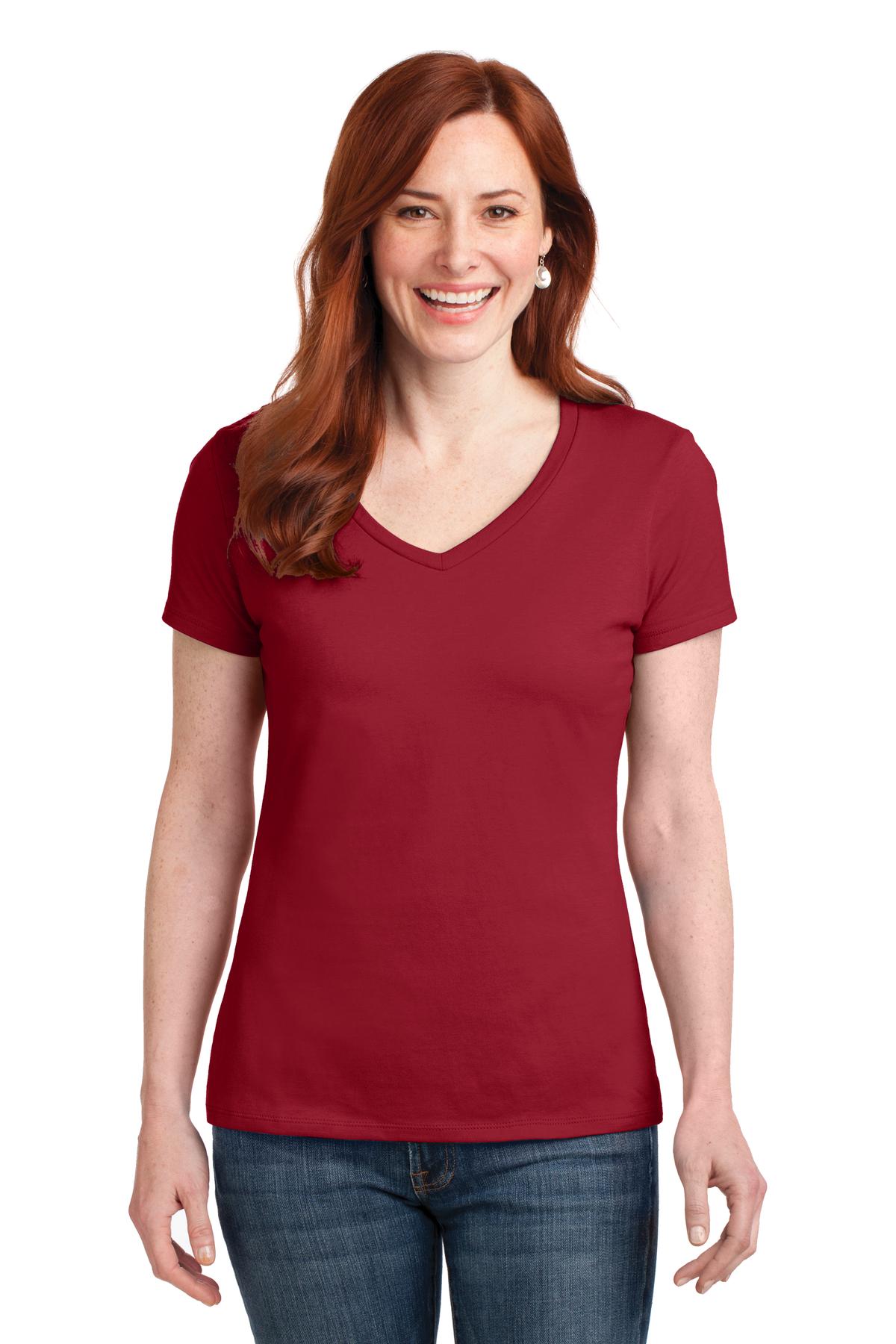 Hanes® Women's Perfect-T Cotton V-Neck T-Shirt