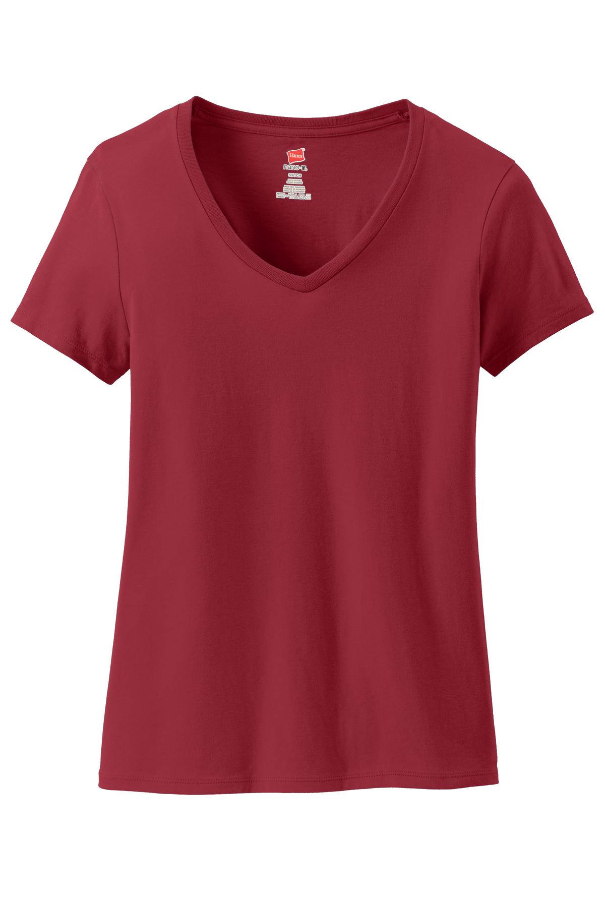 Hanes® Women's Perfect-T Cotton V-Neck T-Shirt