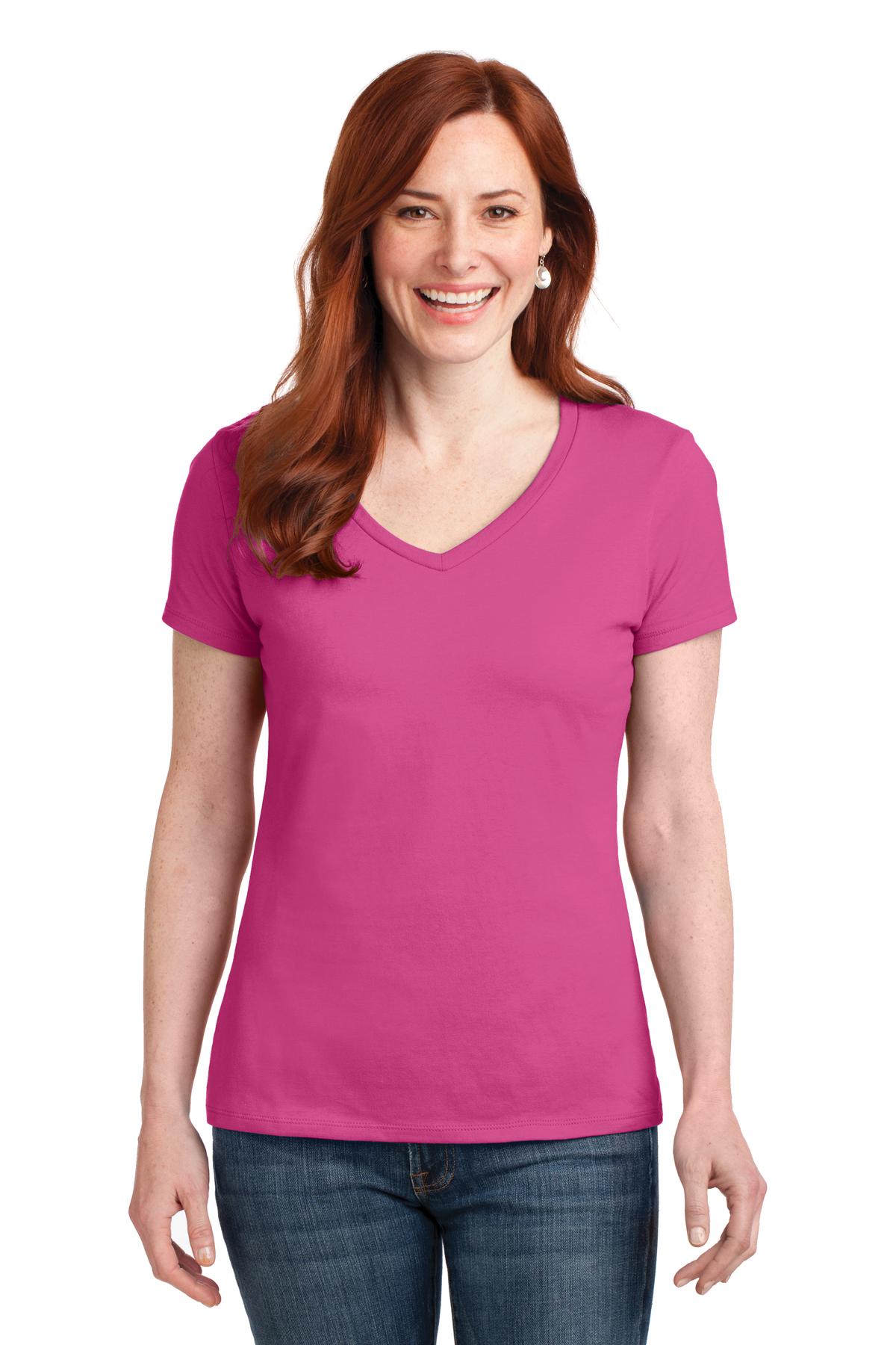 Hanes® Women's Perfect-T Cotton V-Neck T-Shirt