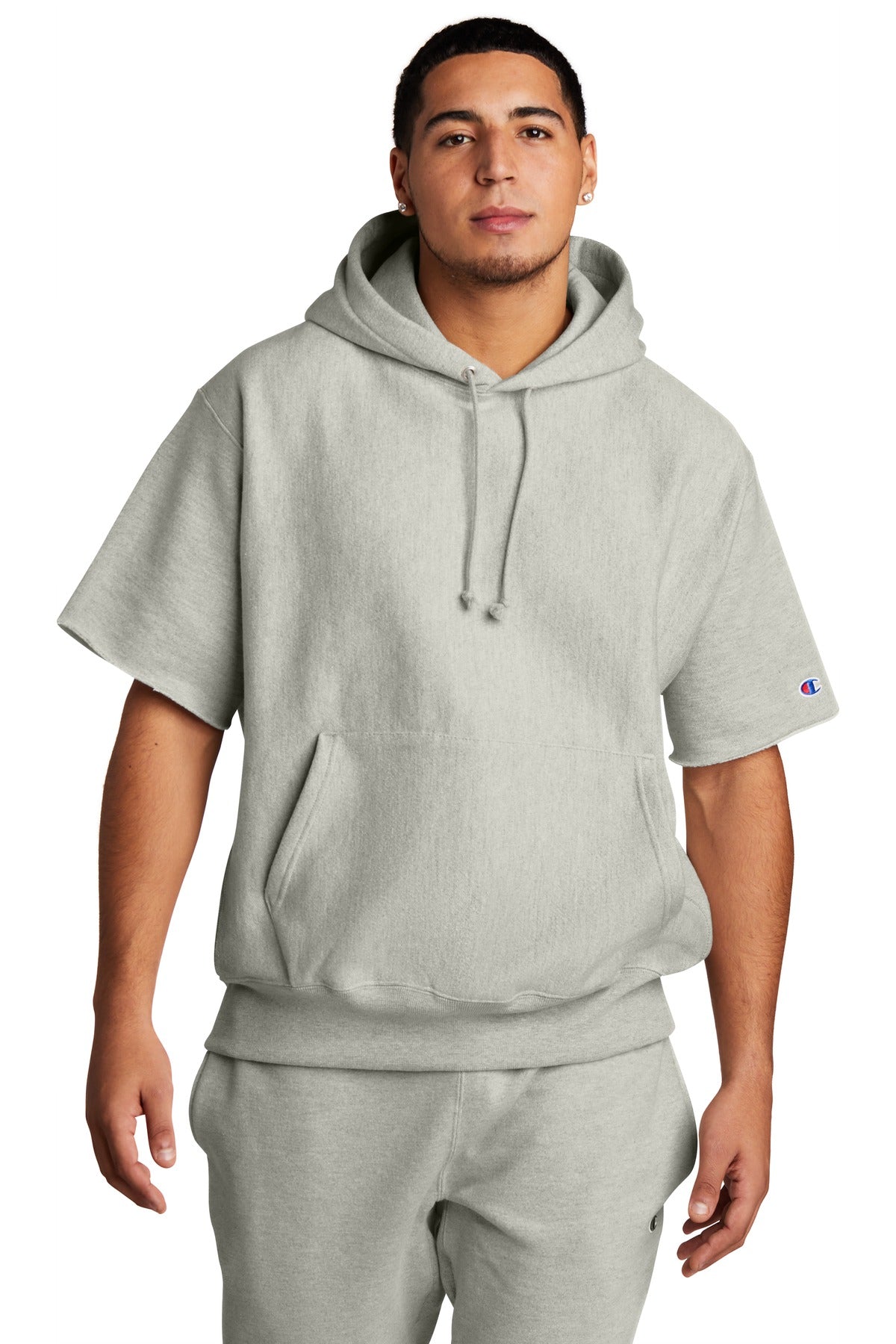 Champion® Reverse Weave® Short Sleeve Hooded Sweatshirt