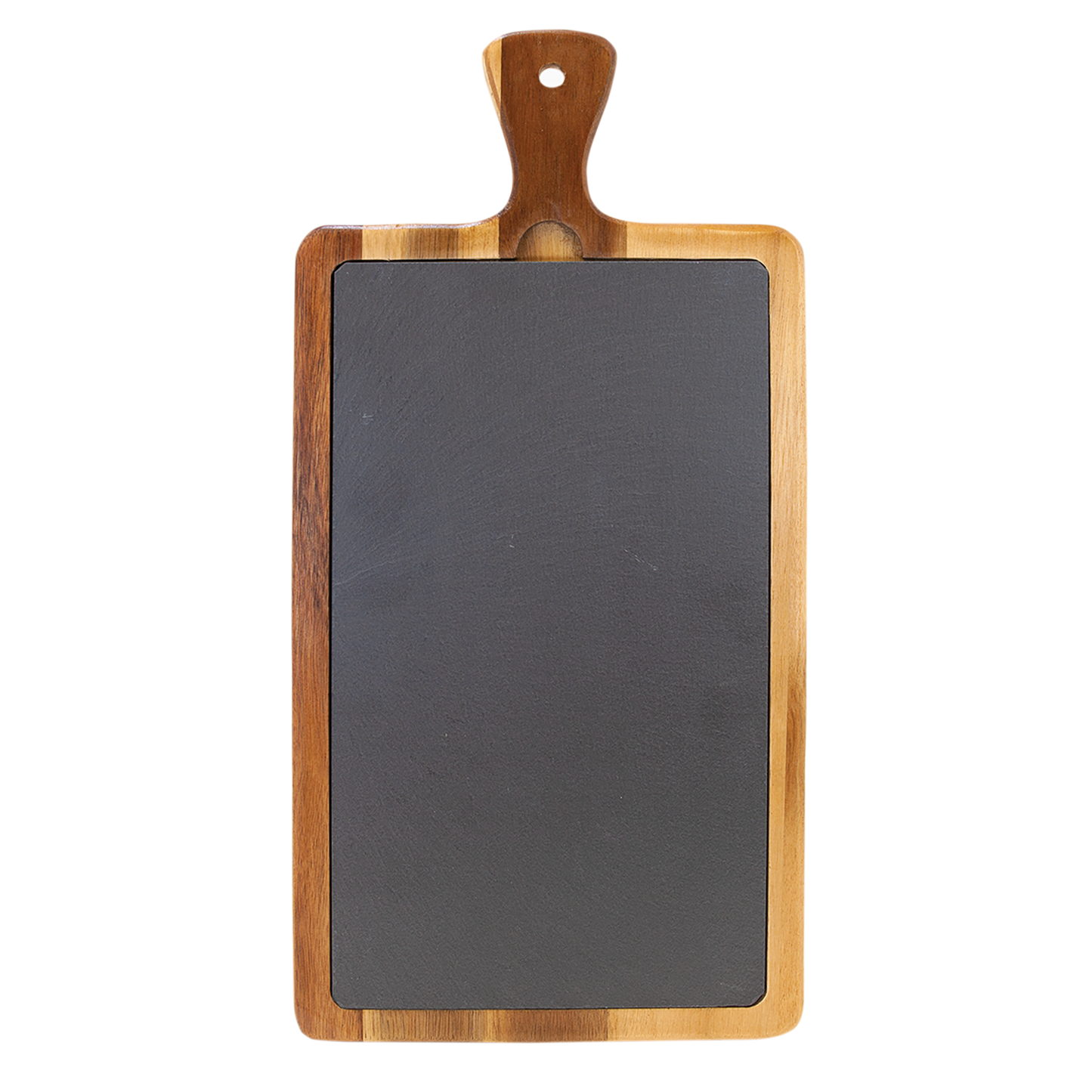 Acacia Wood/Slate Serving and Cutting Board with Handle