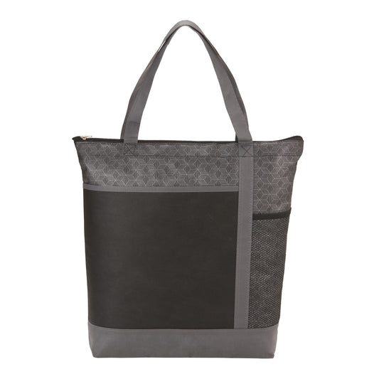 Chrome Non-Woven Zipper Convention Tote
