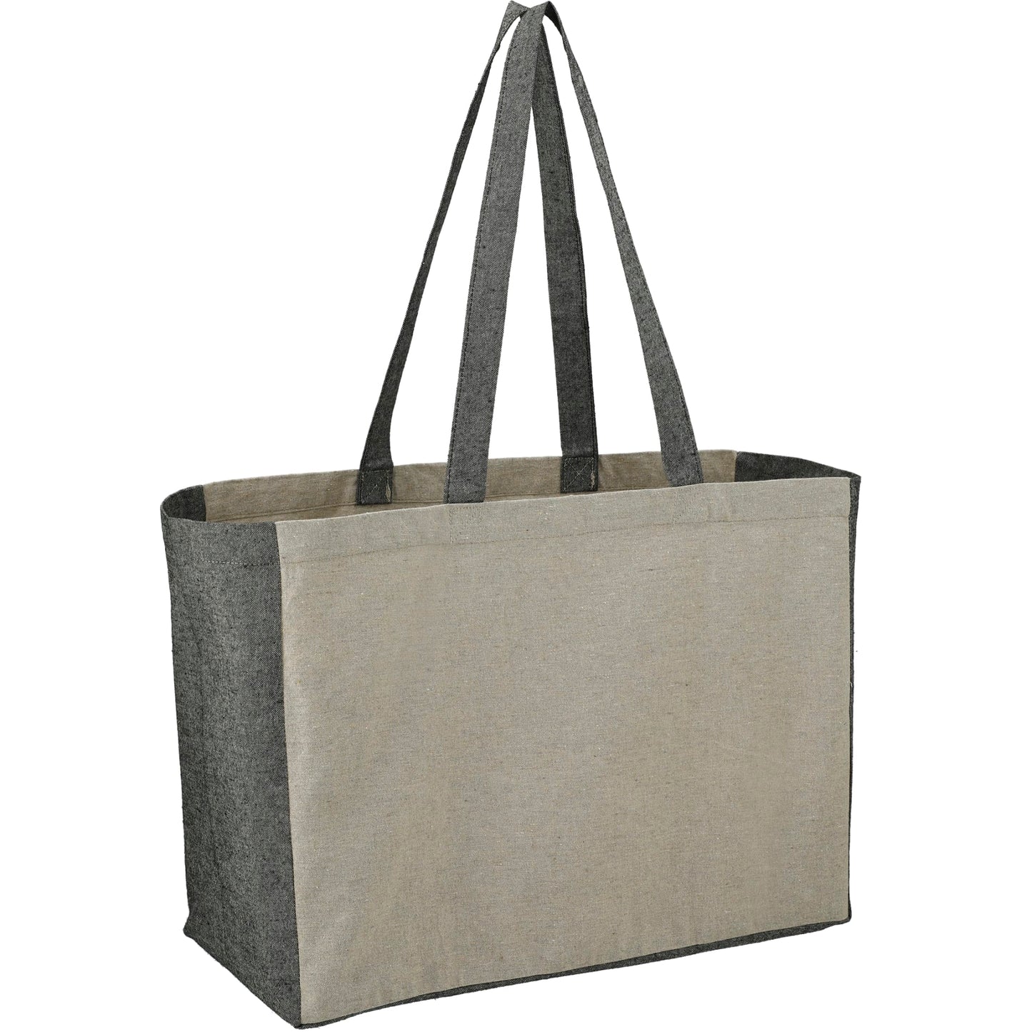 Recycled Cotton Contrast Side Shopper Tote
