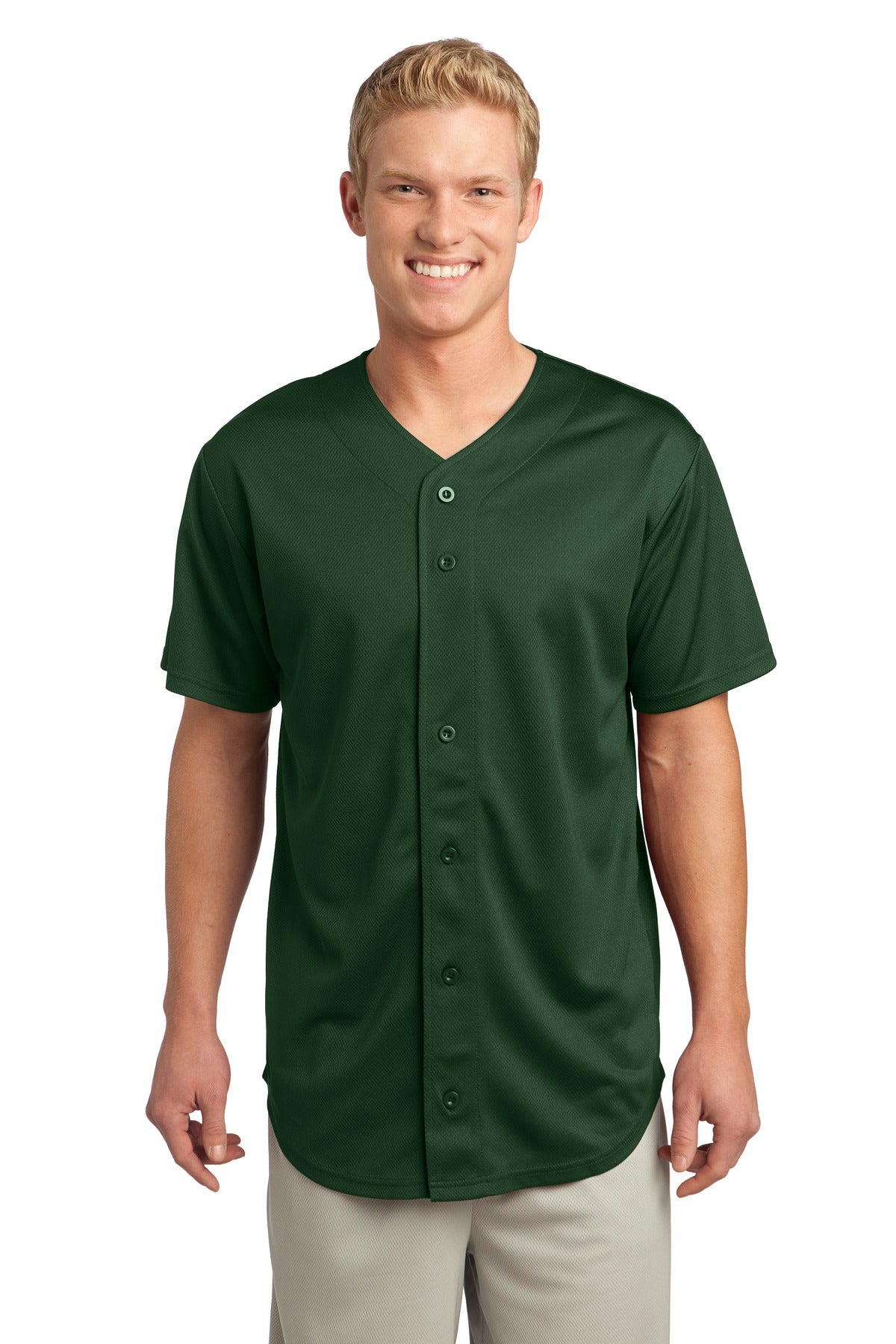 Sport-Tek® PosiCharge® Tough Mesh Full-Button Jersey