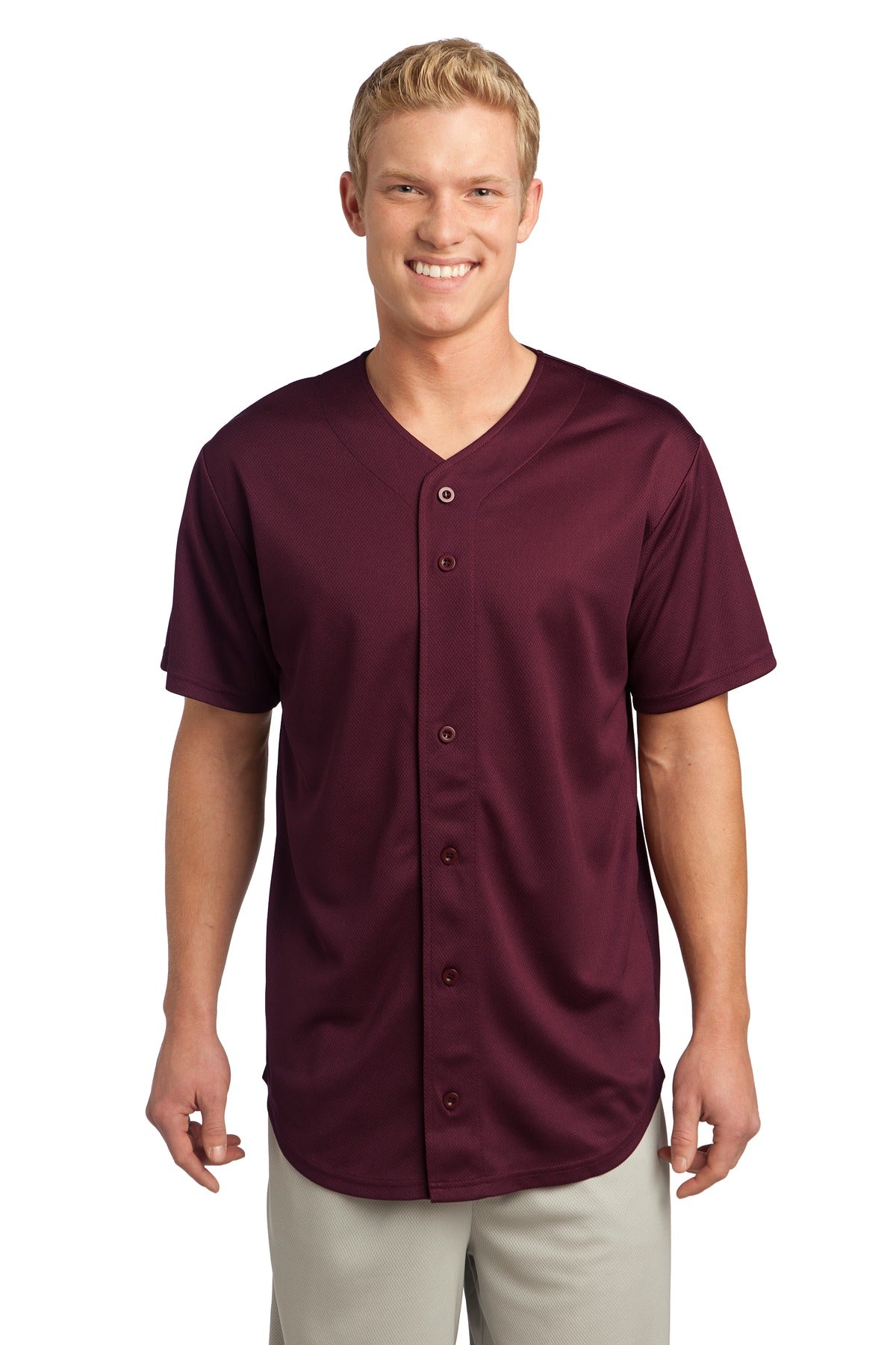 Sport-Tek® PosiCharge® Tough Mesh Full-Button Jersey