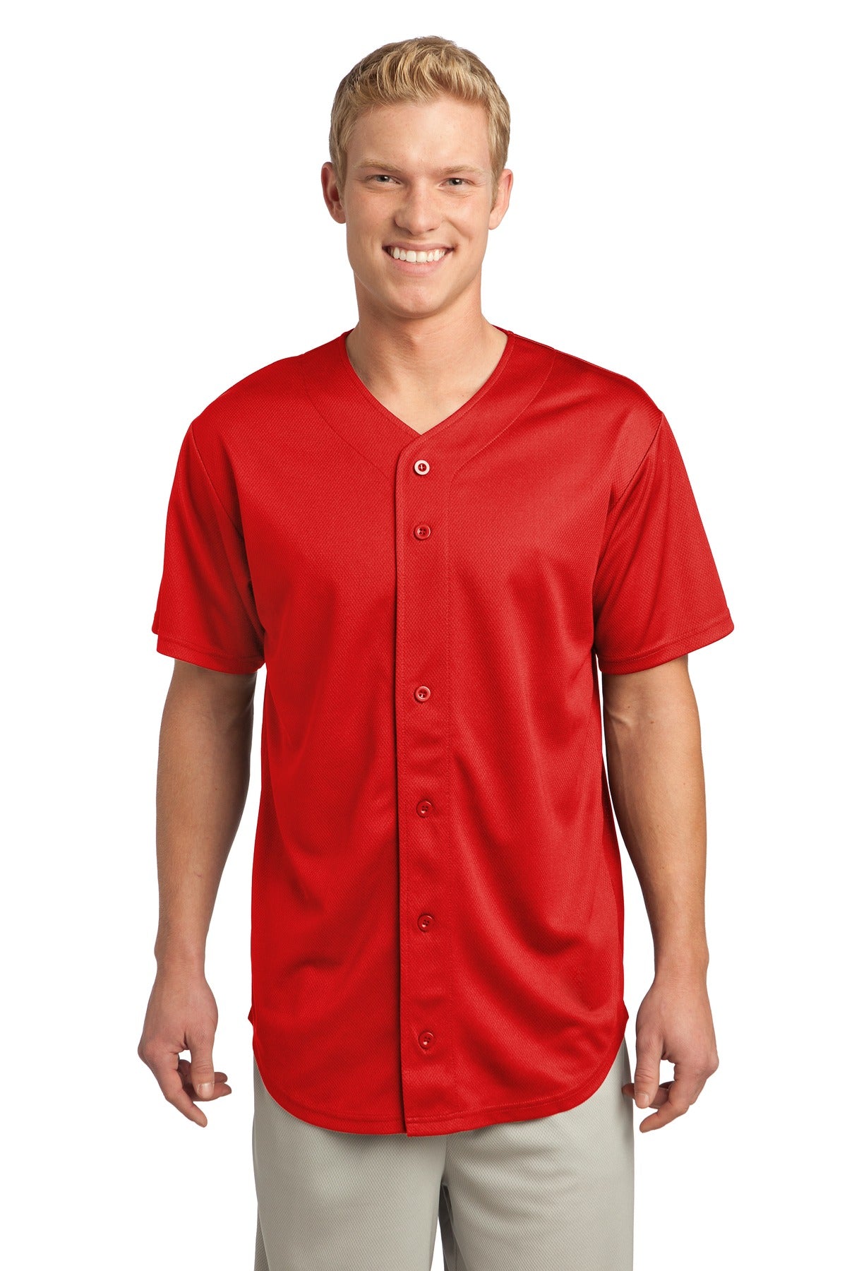 Sport-Tek® PosiCharge® Tough Mesh Full-Button Jersey