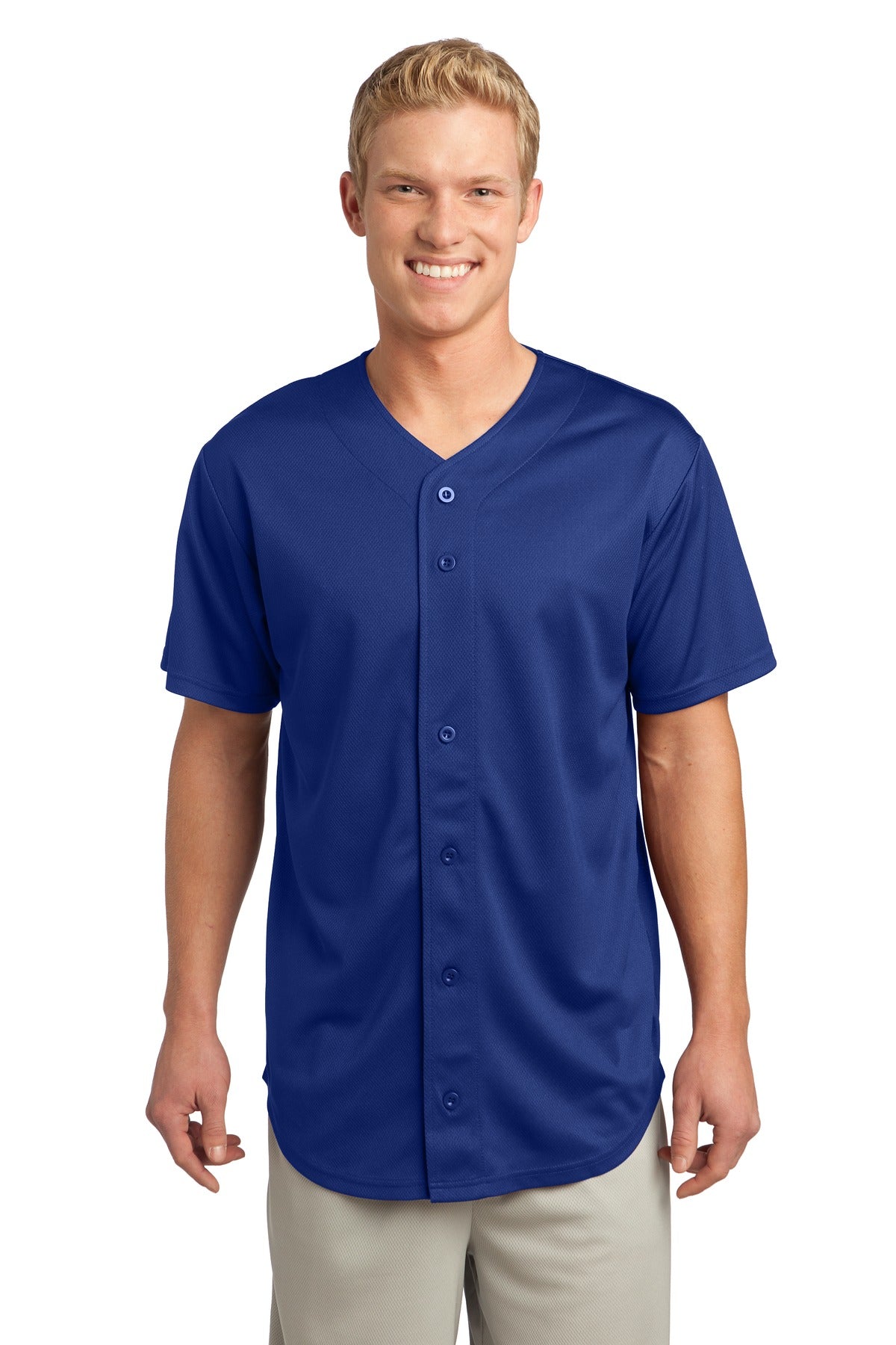 Sport-Tek® PosiCharge® Tough Mesh Full-Button Jersey