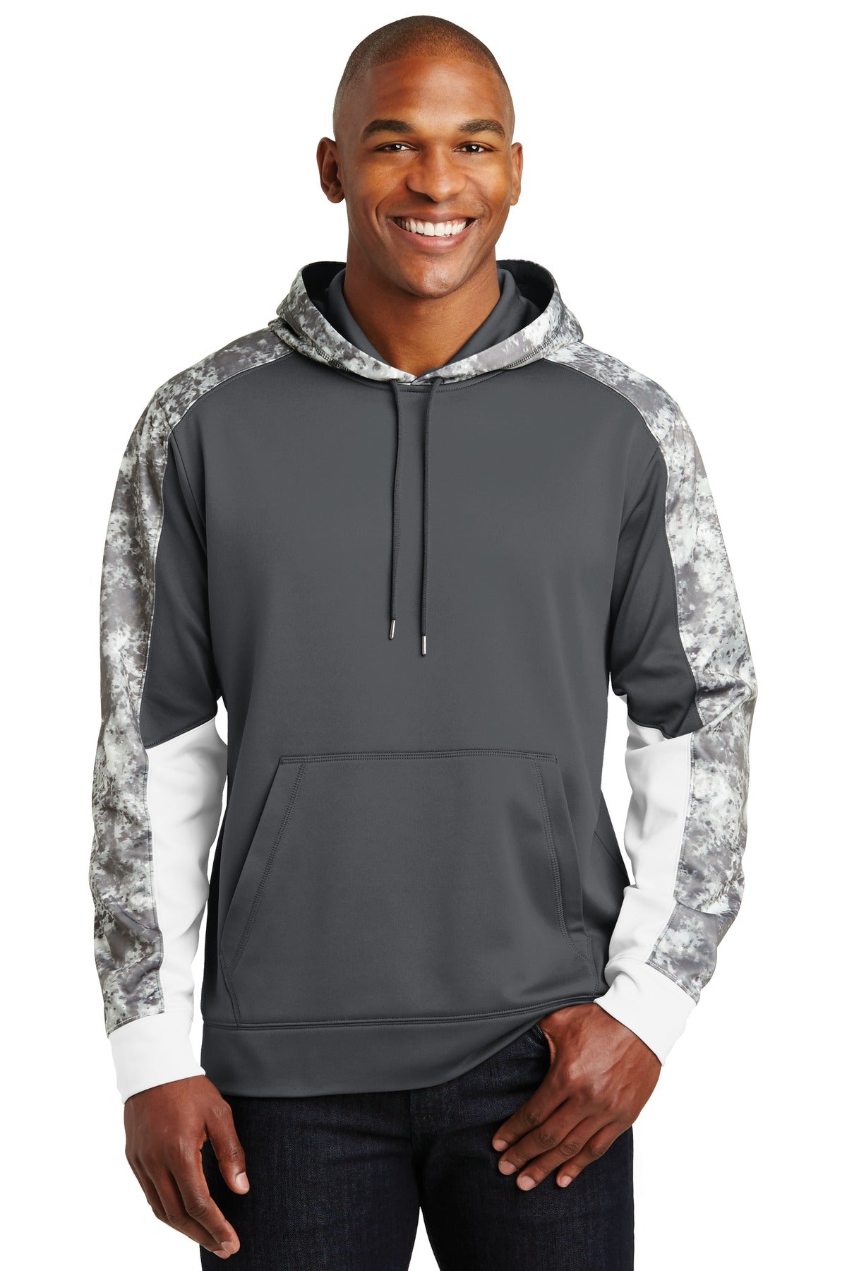 Sport-Tek® Sport-Wick® Mineral Freeze Fleece Colorblock Hooded Pullover