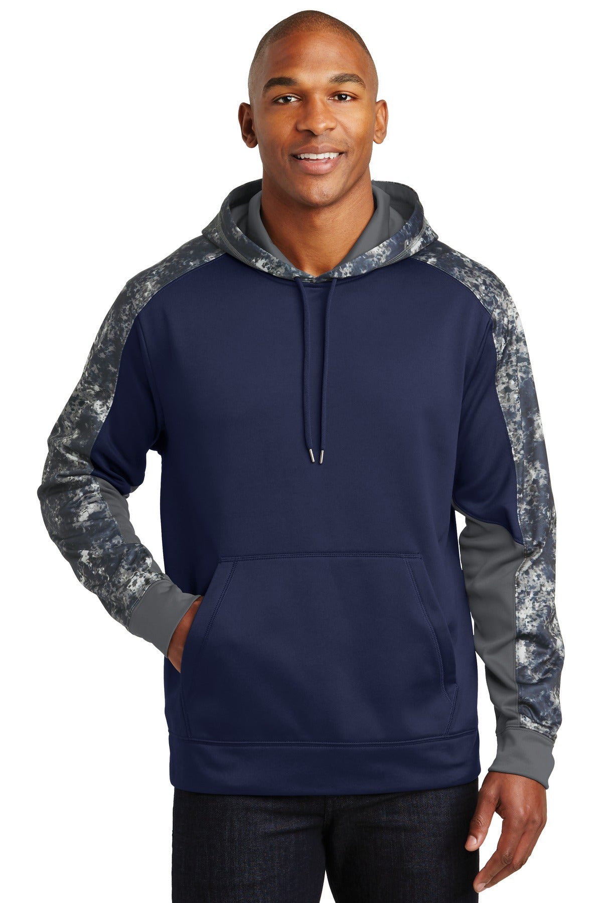 Sport-Tek® Sport-Wick® Mineral Freeze Fleece Colorblock Hooded Pullover