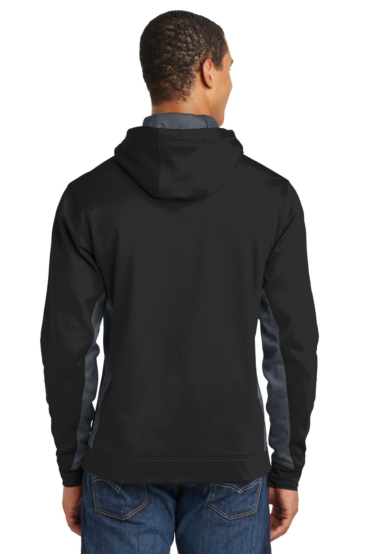 Sport-Tek® Sport-Wick® CamoHex Fleece Colorblock Hooded Pullover