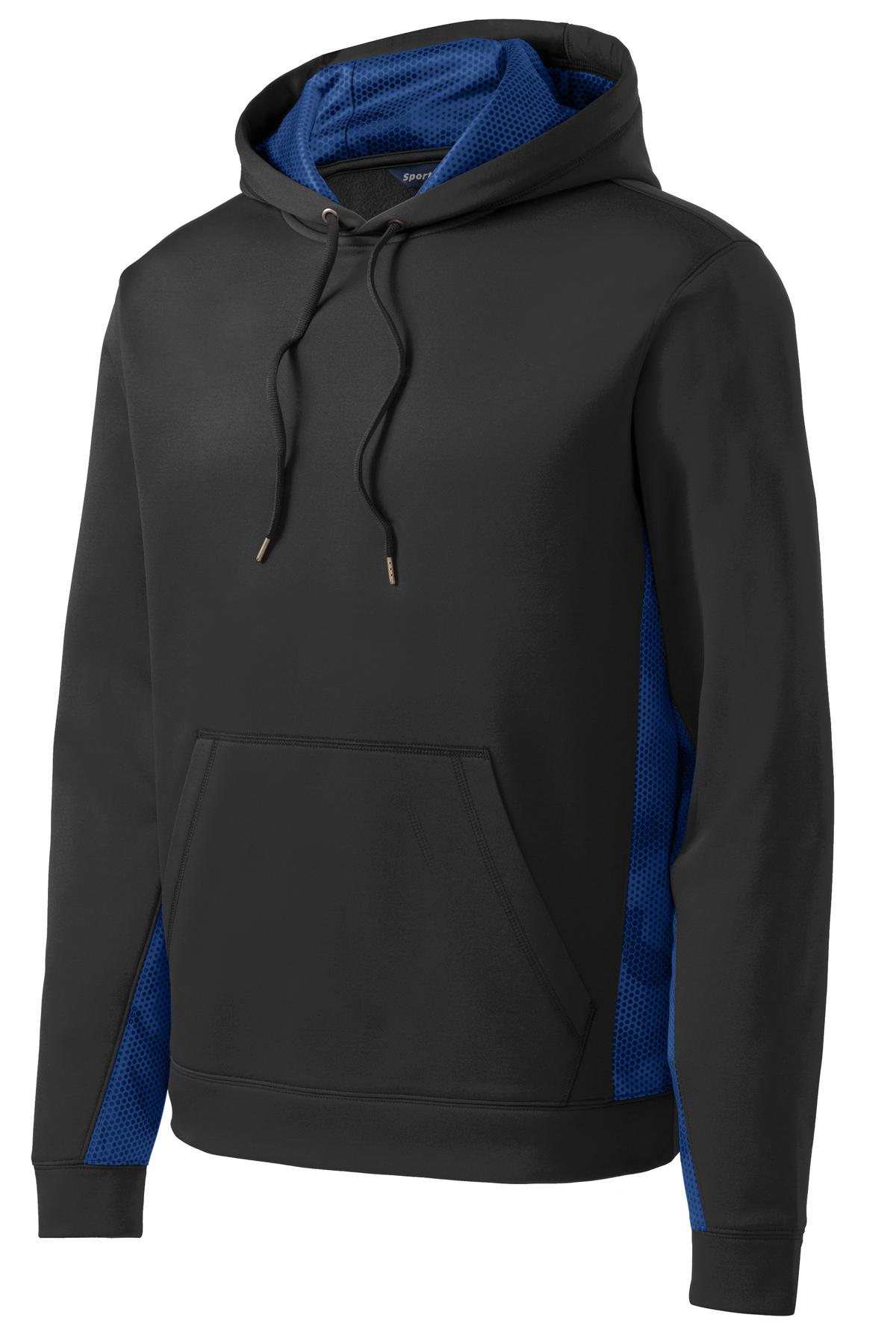 Sport-Tek® Sport-Wick® CamoHex Fleece Colorblock Hooded Pullover