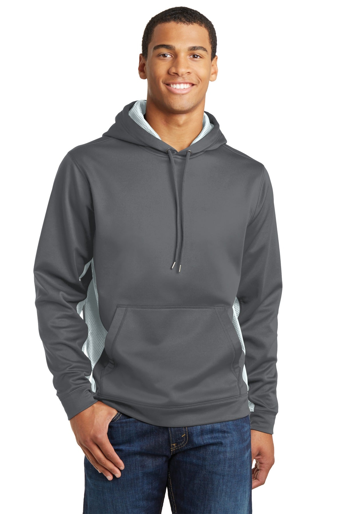 Sport-Tek® Sport-Wick® CamoHex Fleece Colorblock Hooded Pullover