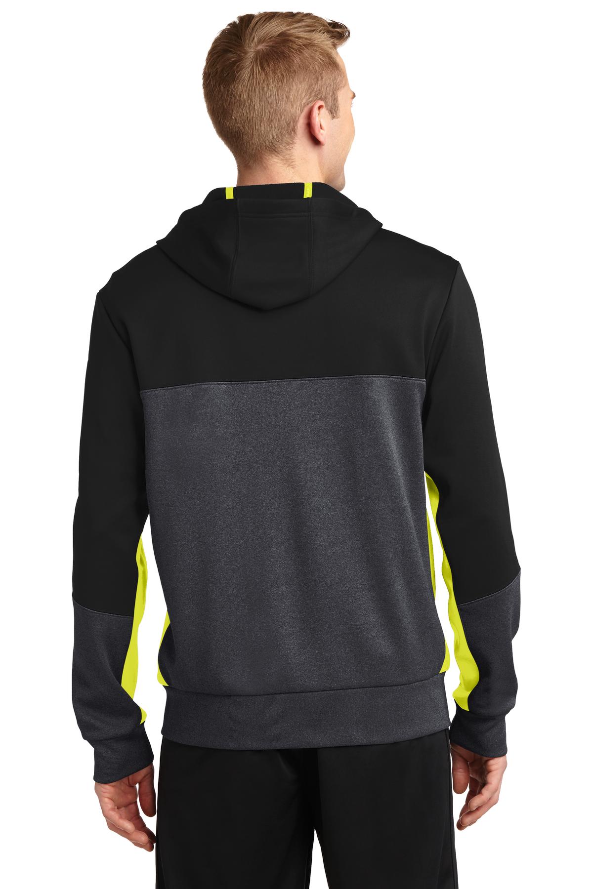 Sport-Tek® Tech Fleece Colorblock Full-Zip Hooded Jacket