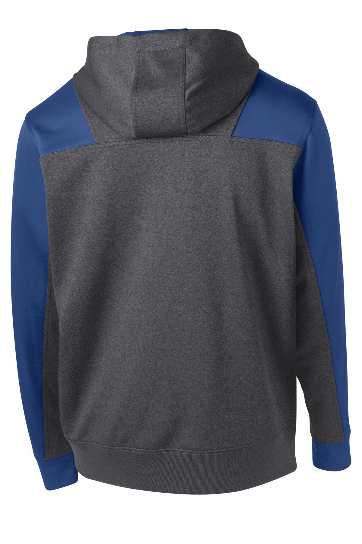 Sport-Tek® Tech Fleece Colorblock 1/4-Zip Hooded Sweatshirt
