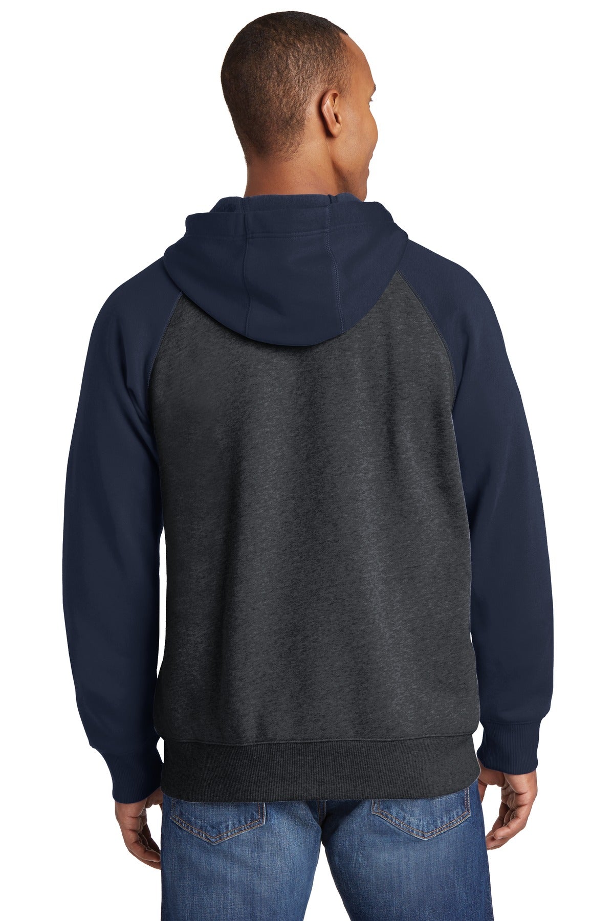 Sport-Tek® Raglan Colorblock Full-Zip Hooded Fleece Jacket