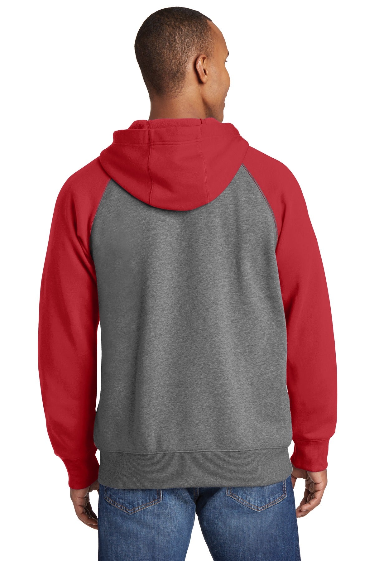 Sport-Tek® Raglan Colorblock Full-Zip Hooded Fleece Jacket