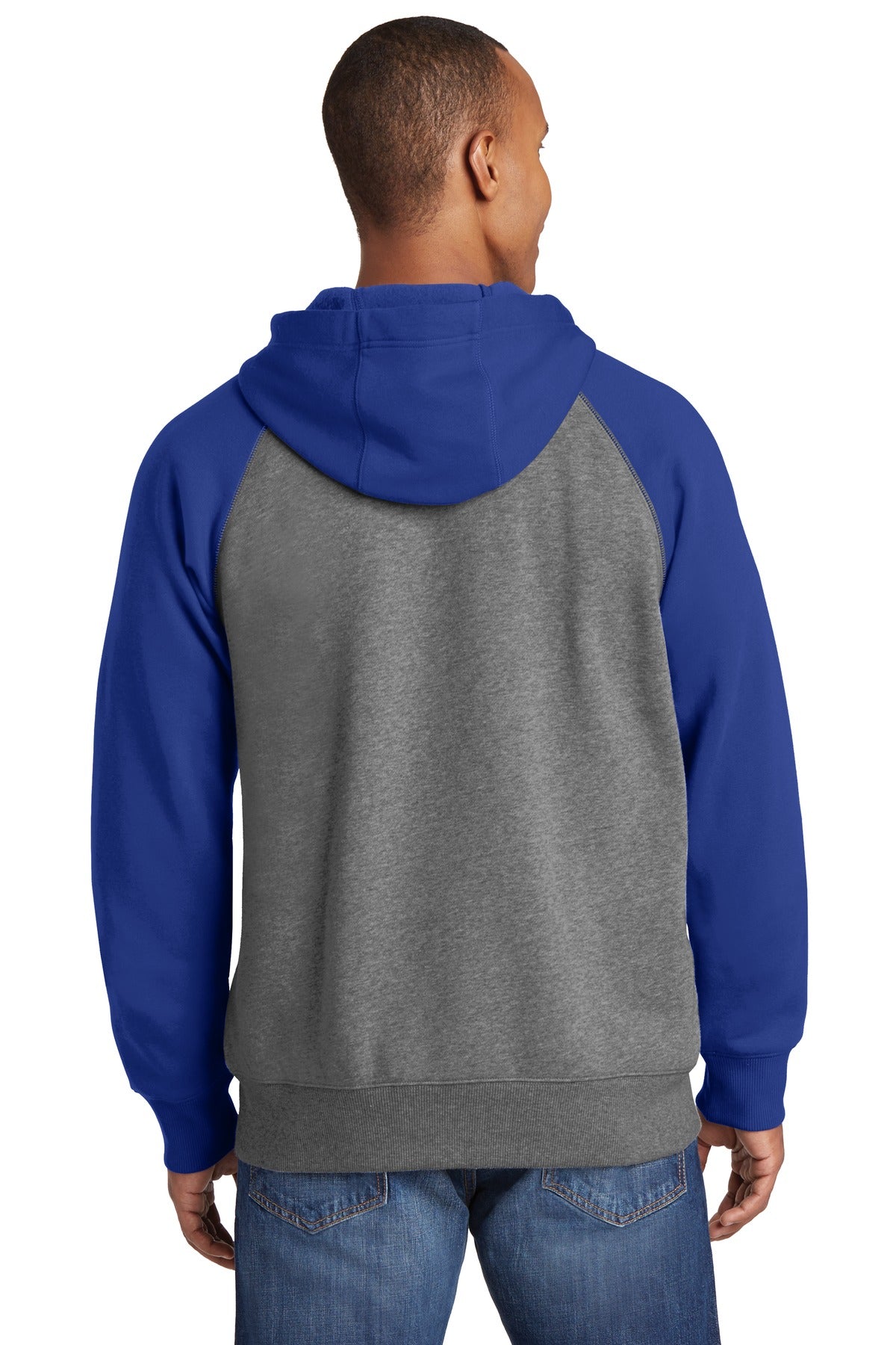 Sport-Tek® Raglan Colorblock Full-Zip Hooded Fleece Jacket