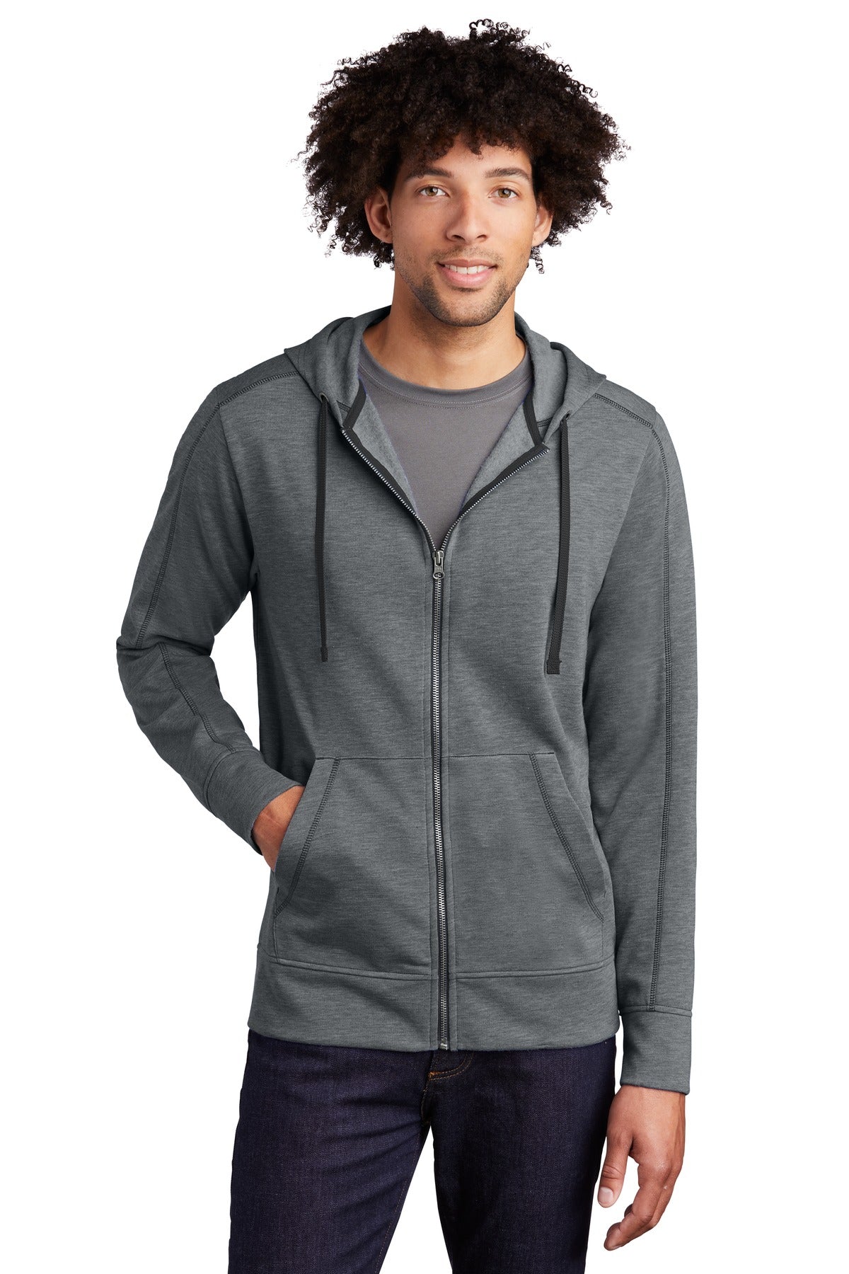 Sport-Tek® PosiCharge® Tri-Blend Wicking Fleece Full-Zip Hooded Jacket