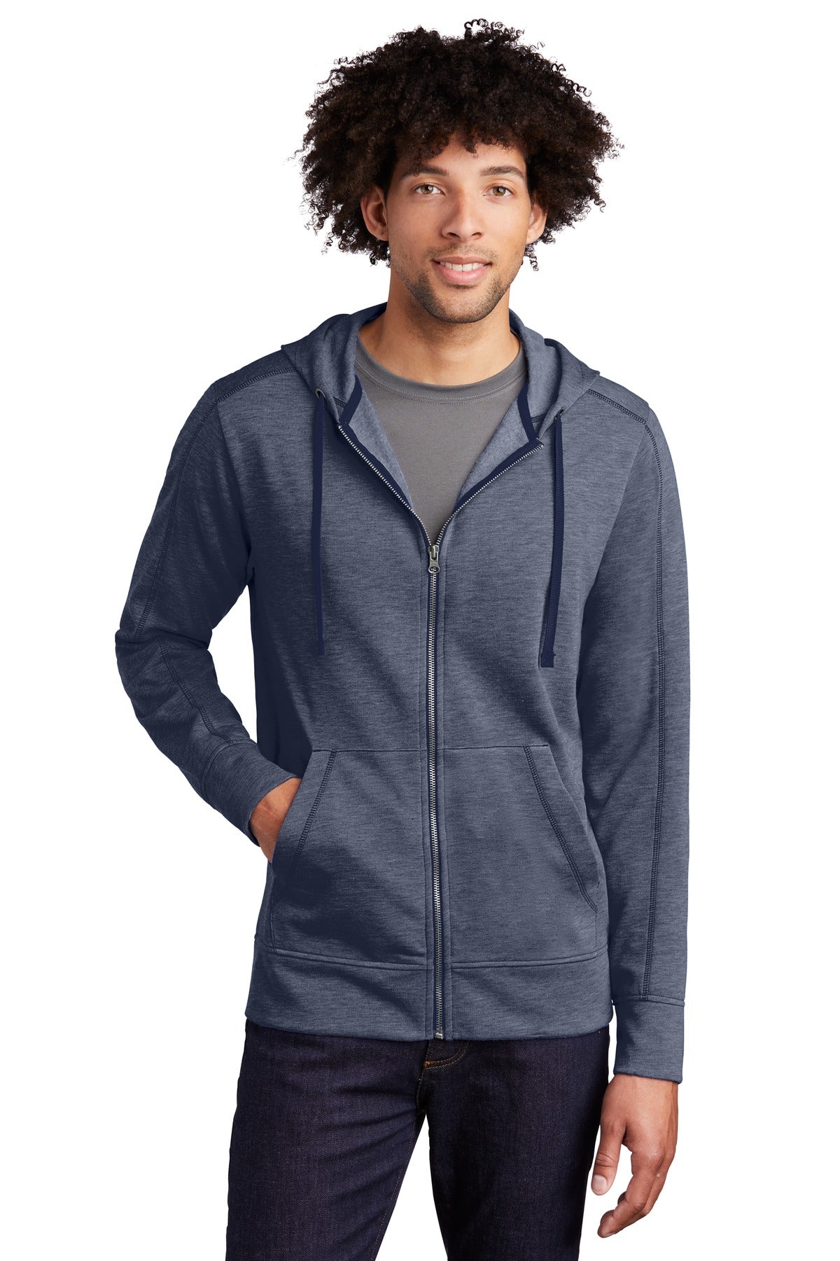 Sport-Tek® PosiCharge® Tri-Blend Wicking Fleece Full-Zip Hooded Jacket