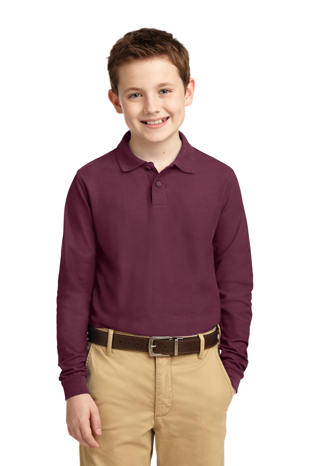 Port Authority® Youth Long Sleeve Silk Touch Polo
