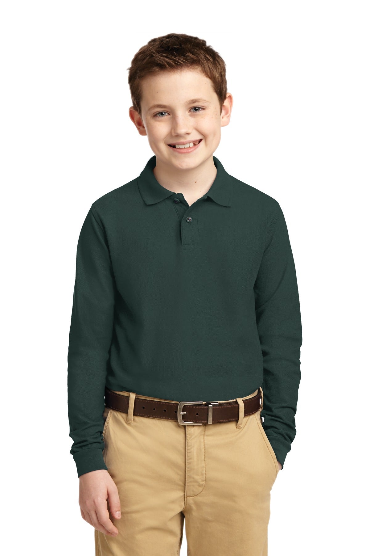 Port Authority® Youth Long Sleeve Silk Touch Polo