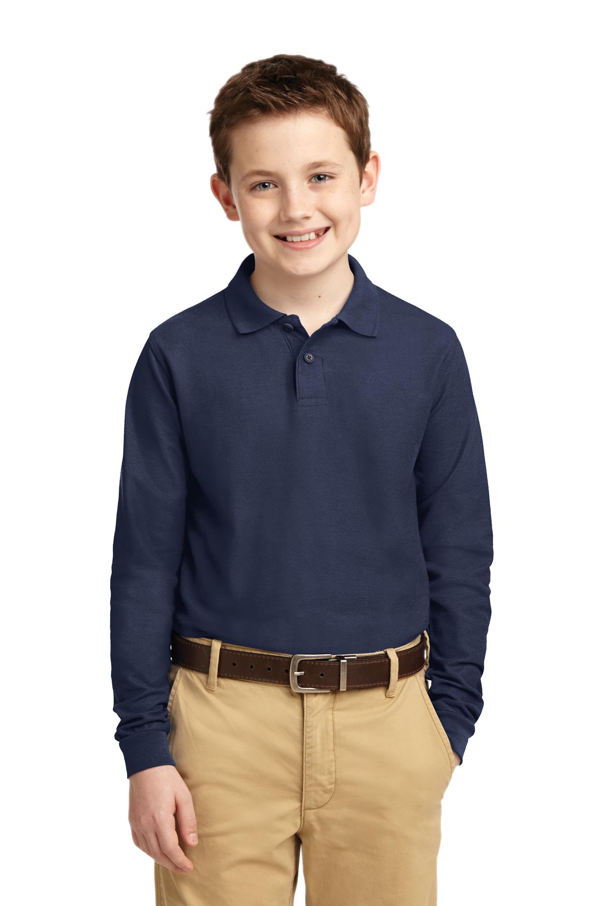 Port Authority® Youth Long Sleeve Silk Touch Polo