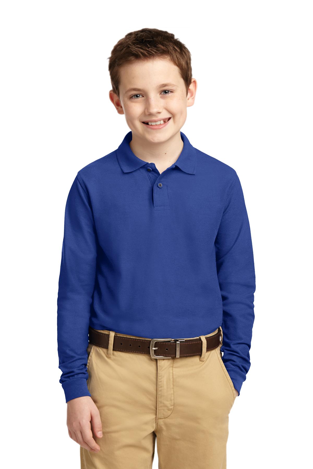 Port Authority® Youth Long Sleeve Silk Touch Polo
