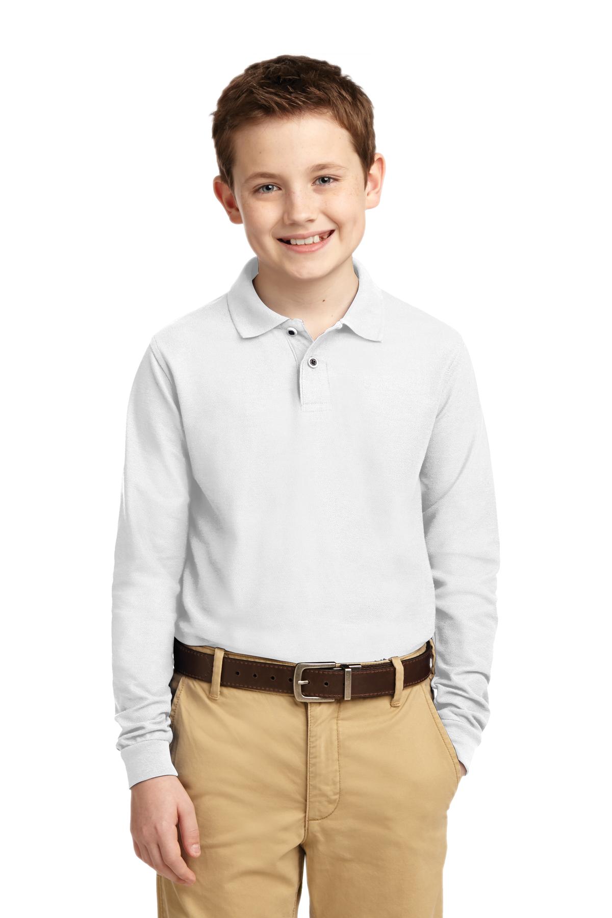 Port Authority® Youth Long Sleeve Silk Touch Polo